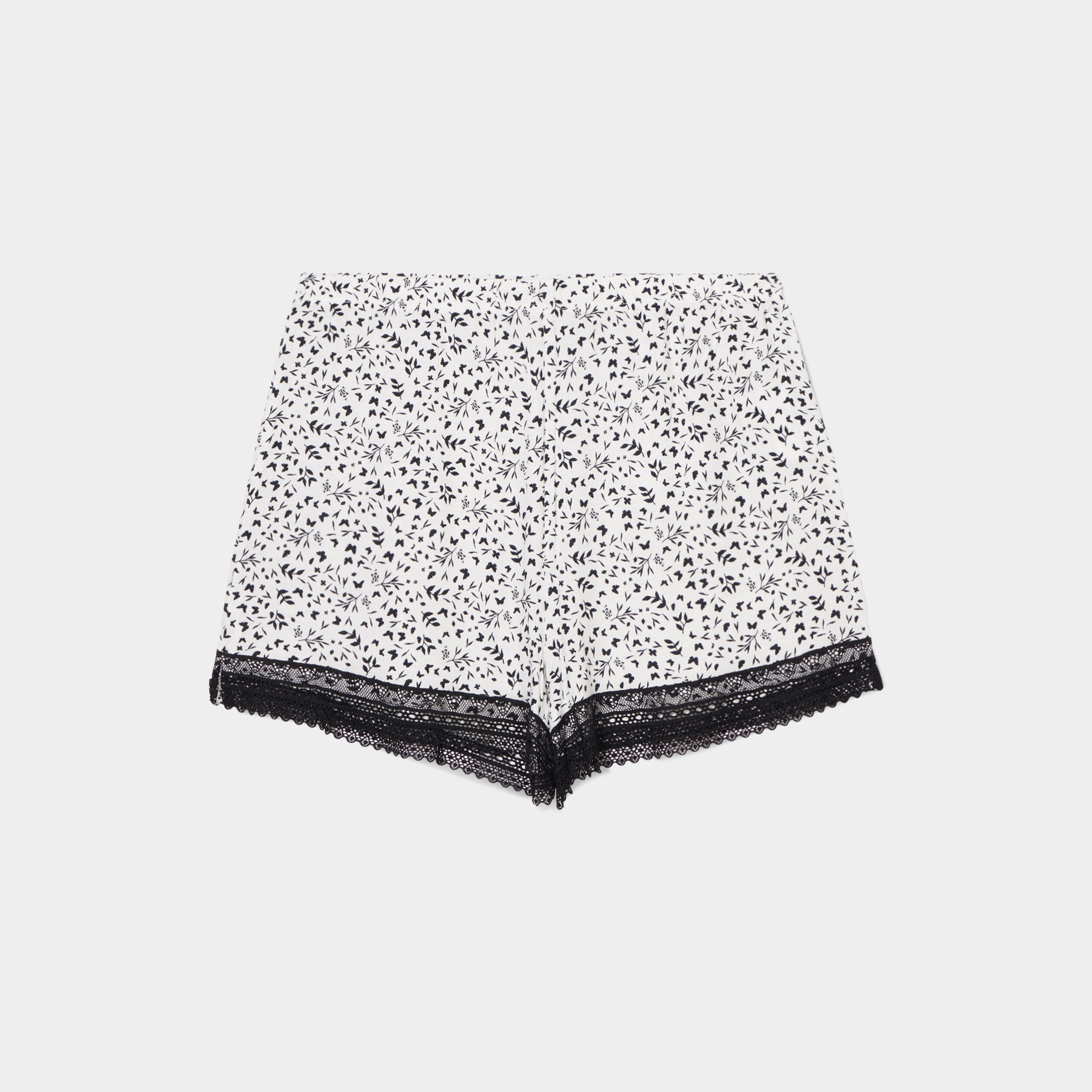 Short De Pyjama Avec Dentelle Ecru Femme La Halle