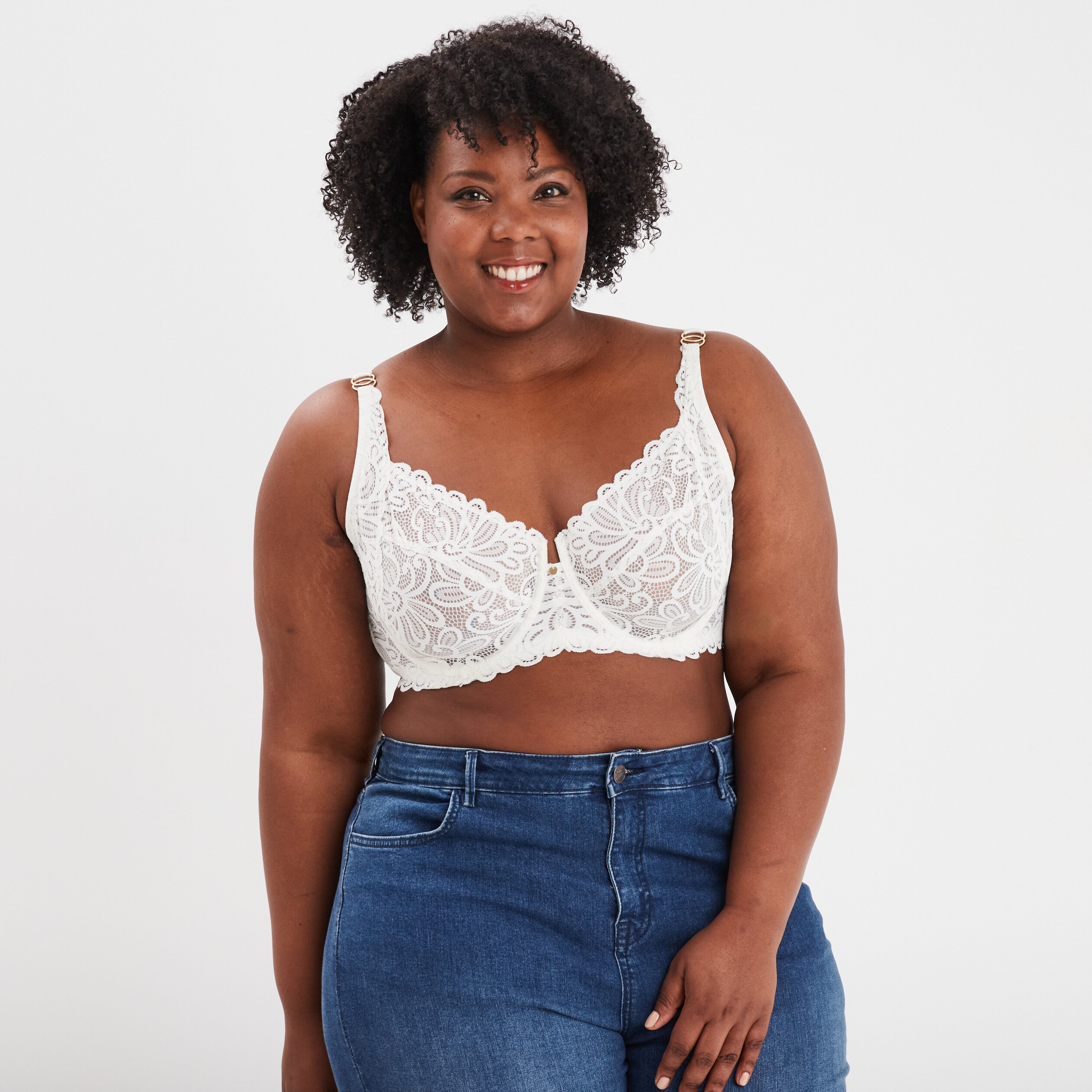 Soutien gorge emboîtant dentelle blanc femme grande taille La Halle