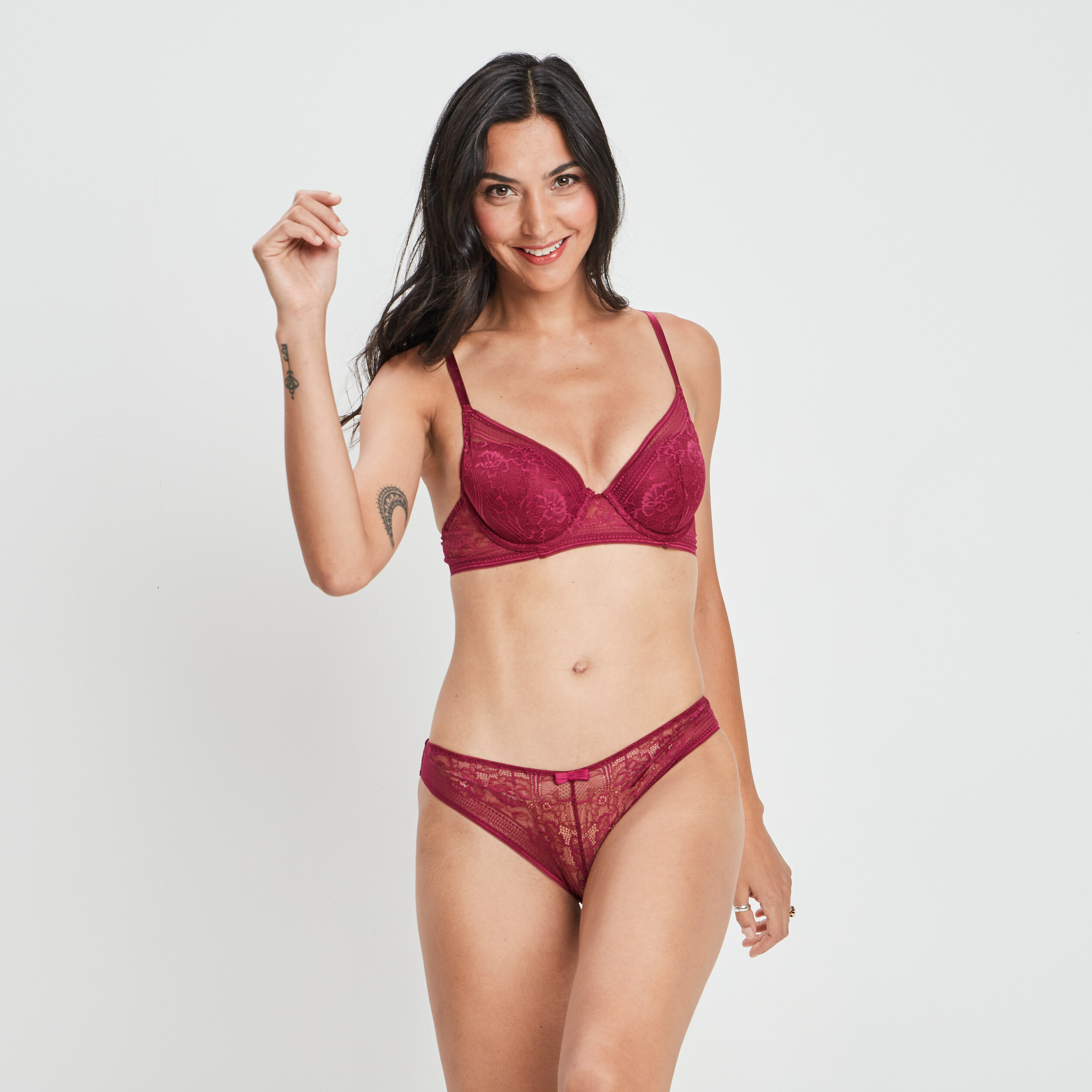 Soutien Gorge Corbeille En Dentelle Rose Framboise Femme La Halle