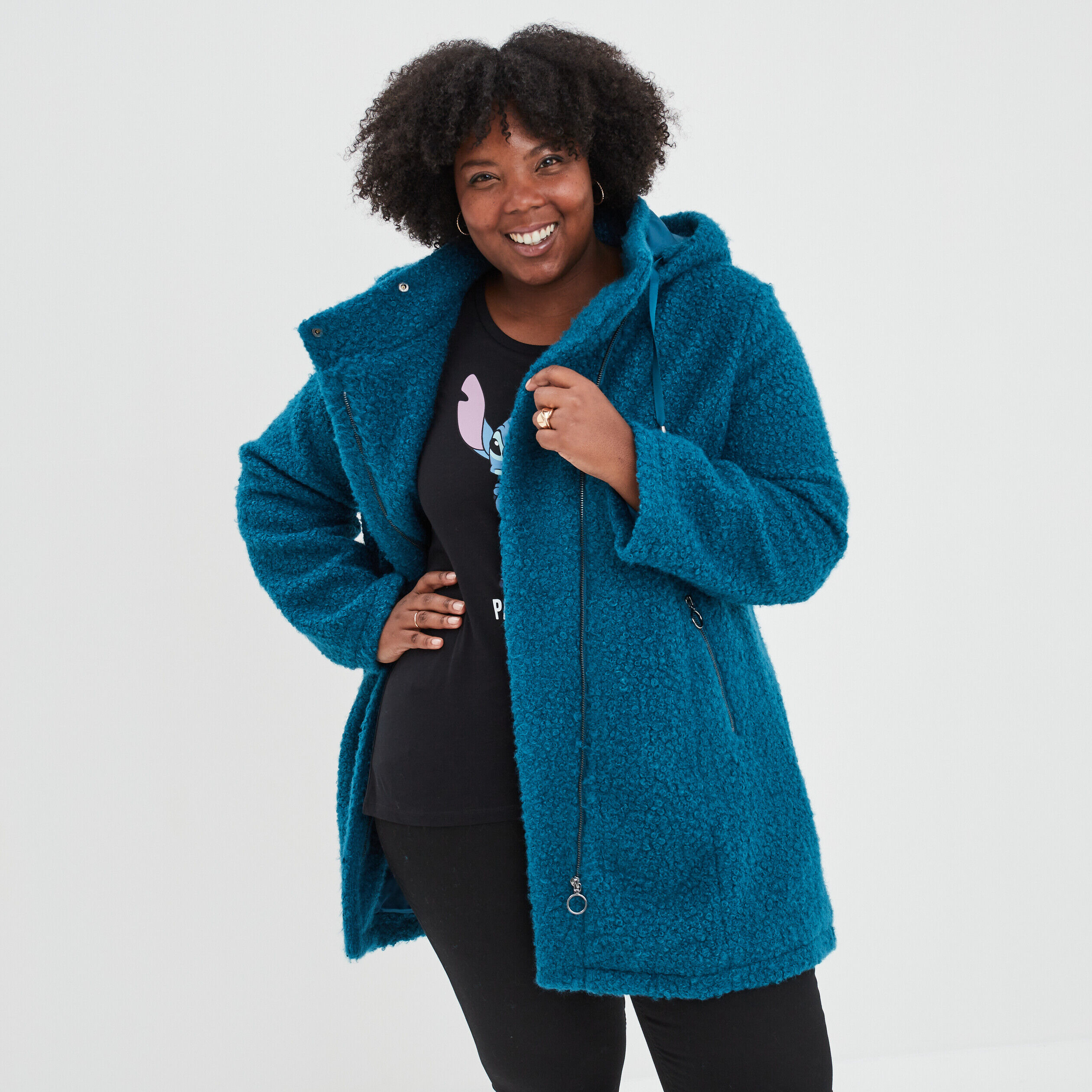 Manteau doudoune shop bleu femme