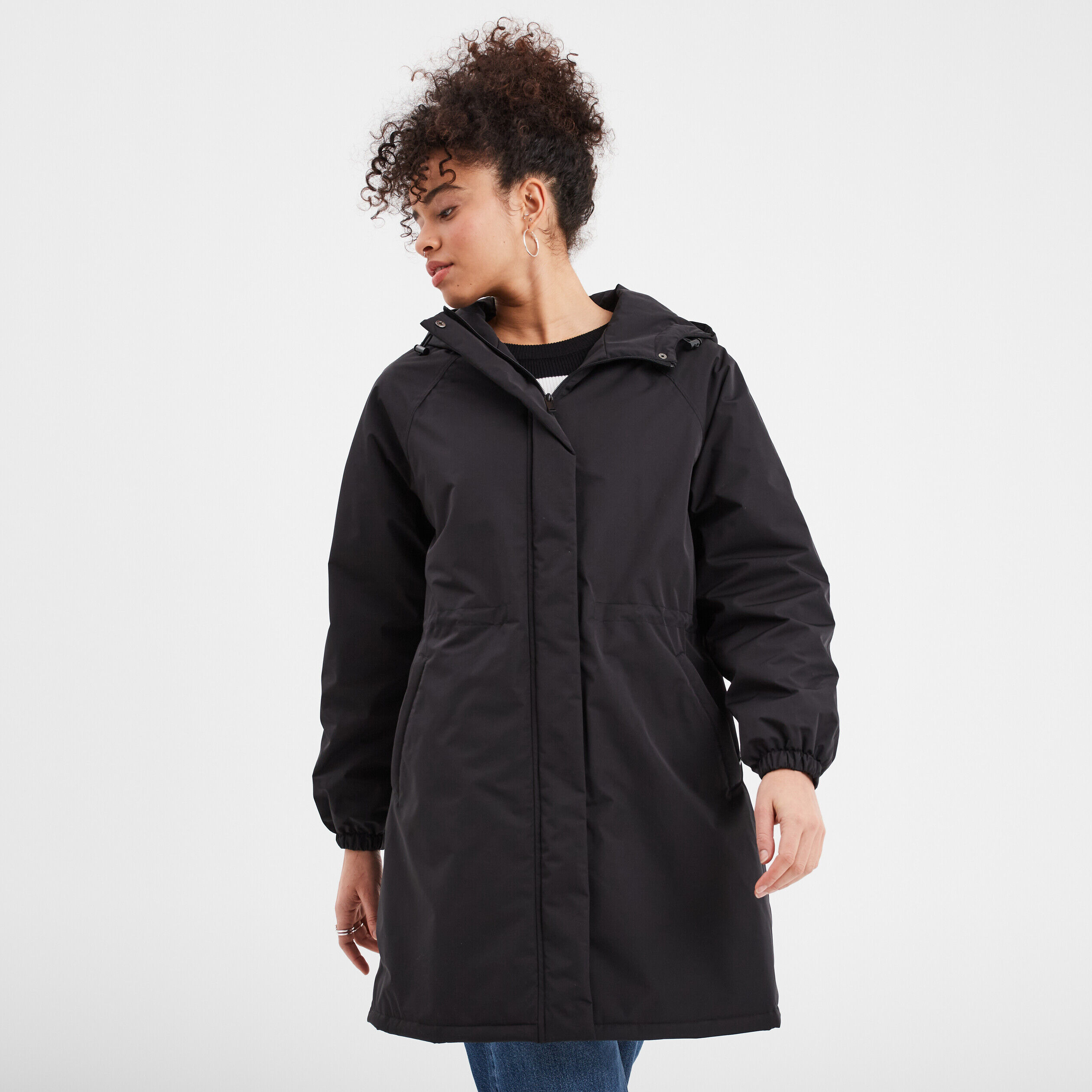 Parka noir femme outlet pas cher