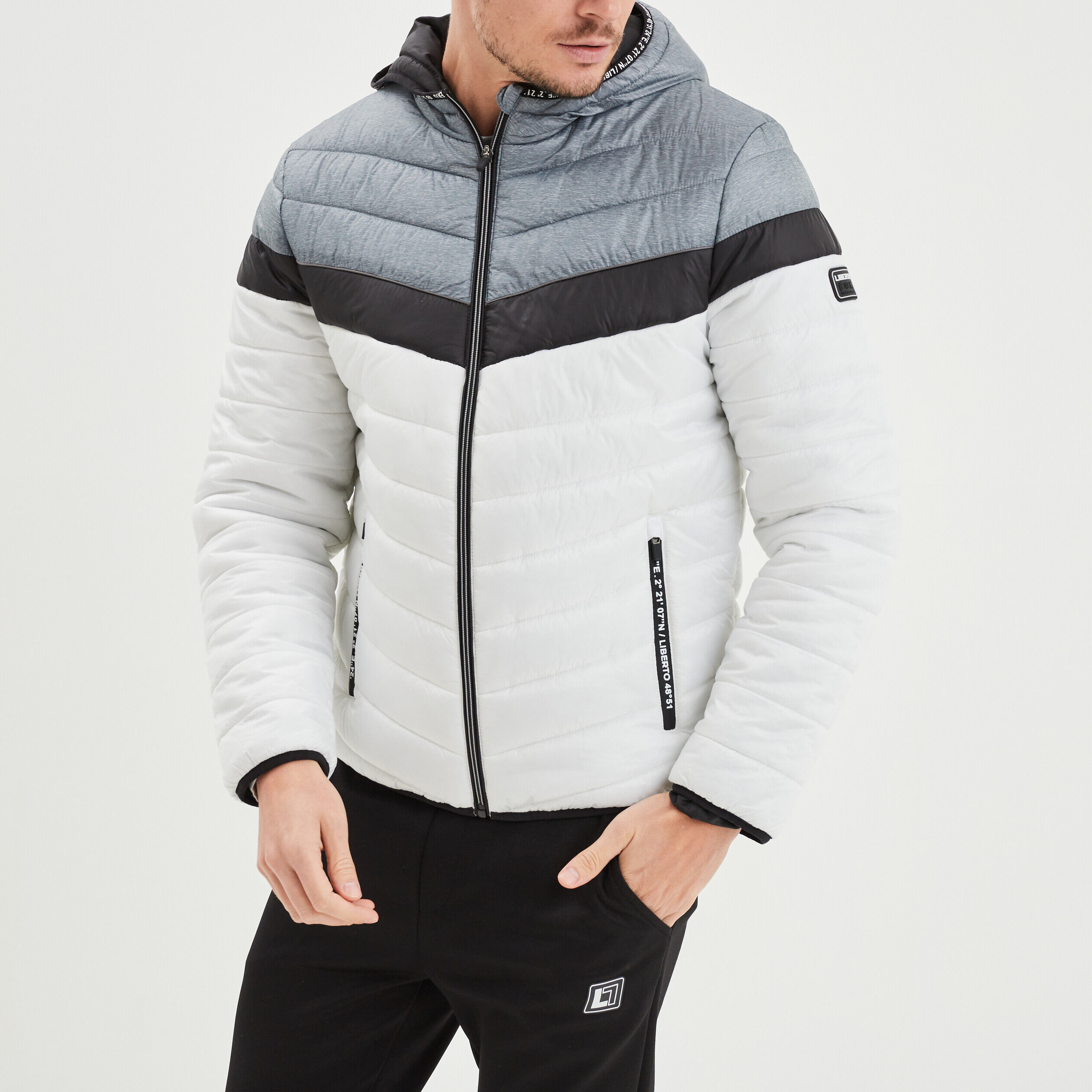 Doudoune noir et outlet blanche homme