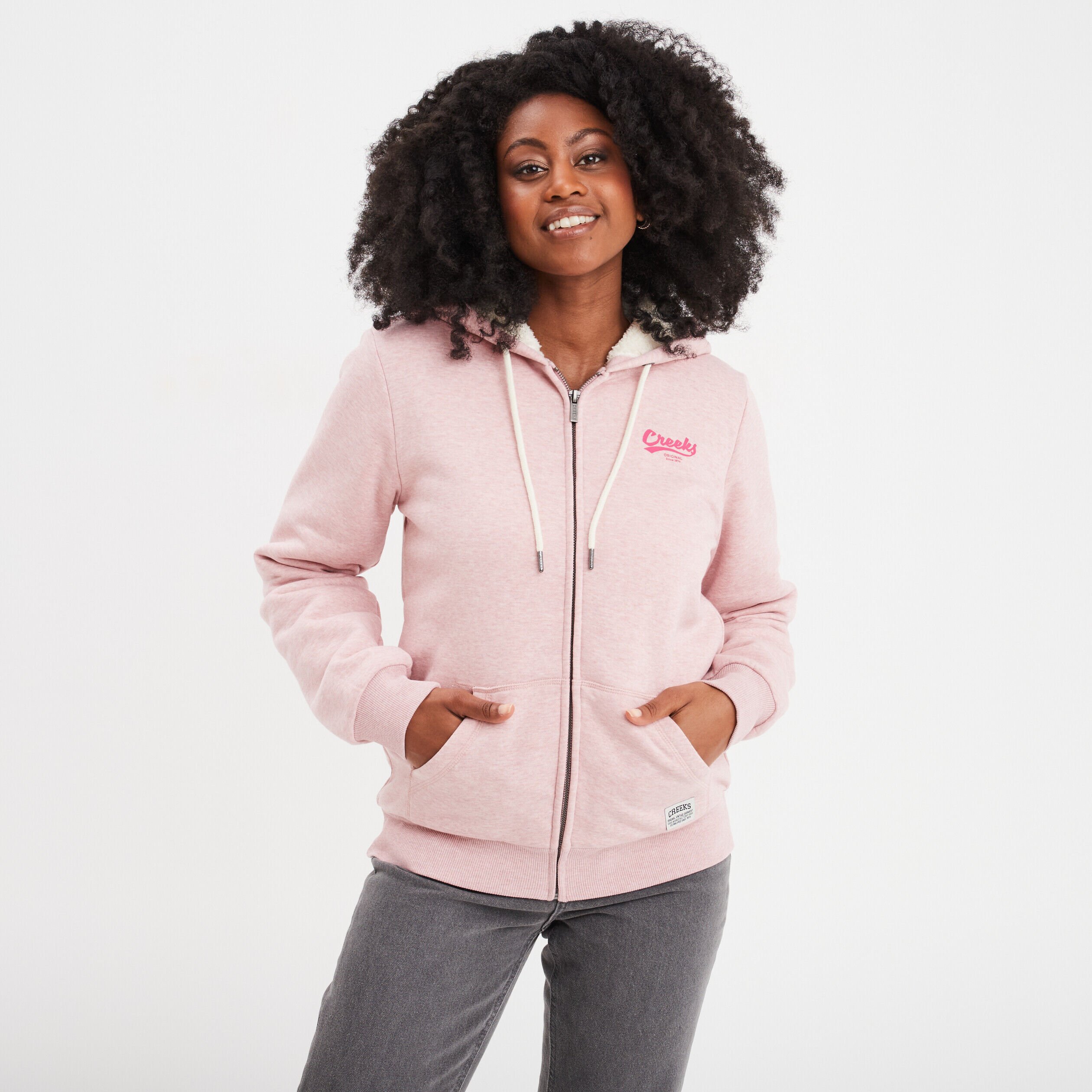 Sweat femme pas cher sweatshirt et hoodie Rose La Halle