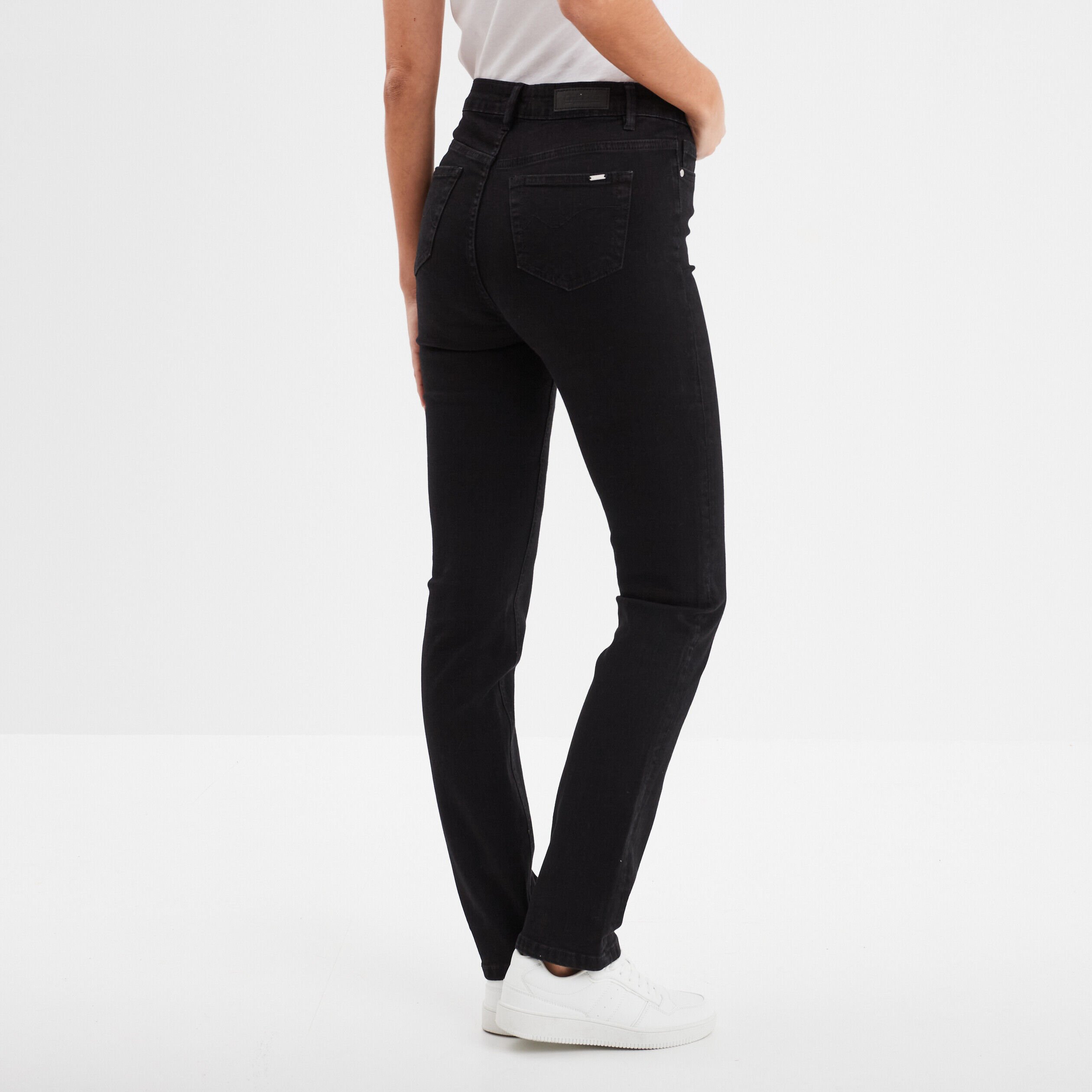 Jean regular noir outlet femme