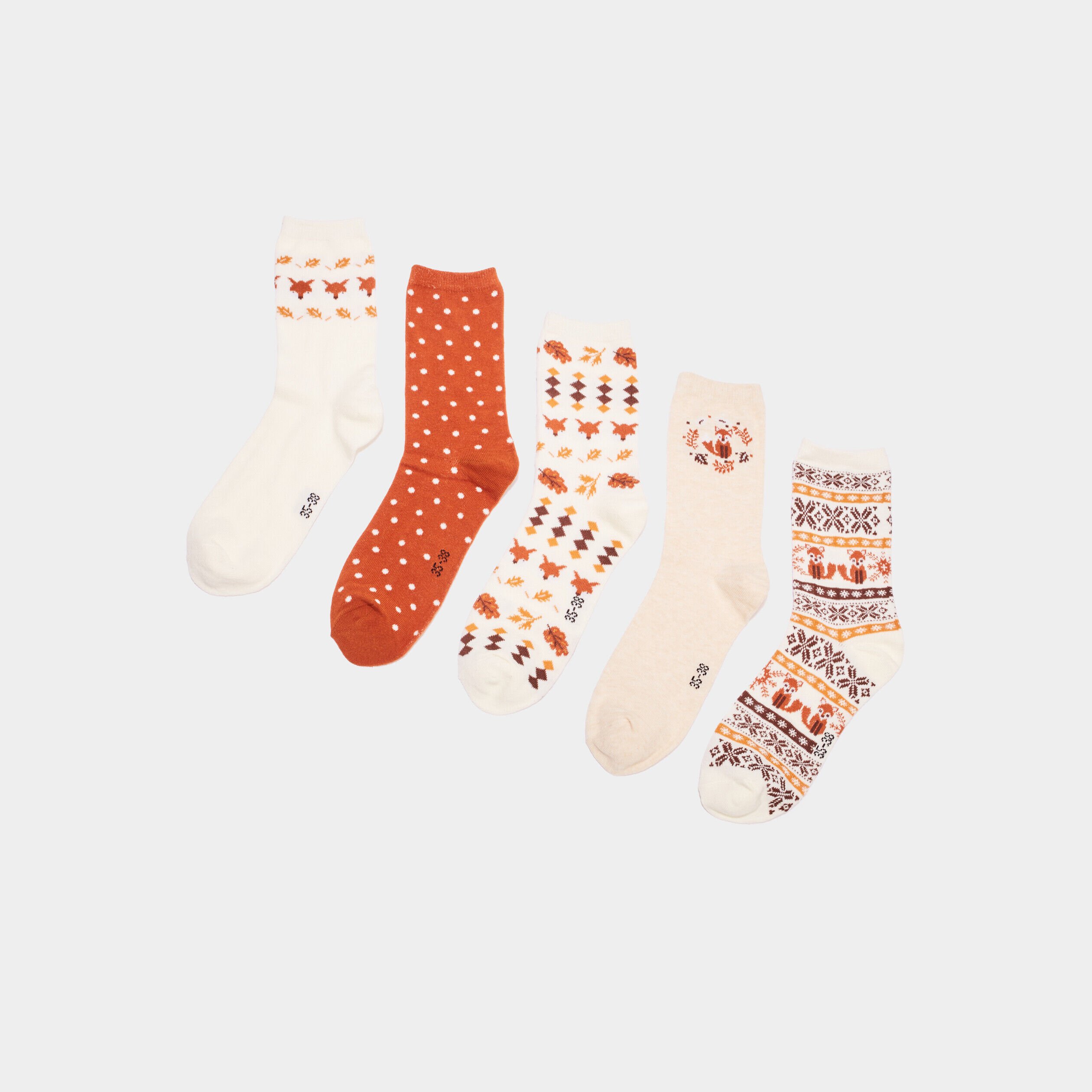 Chaussettes femme fantaisie coton haute d hiver. Chaussettes La Halle