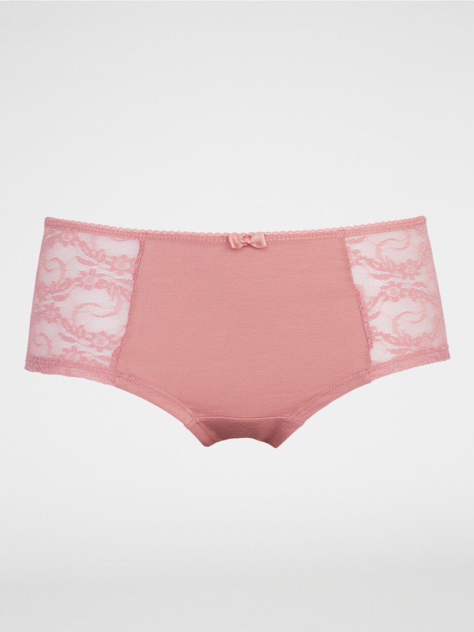 slip femme dentelle rose