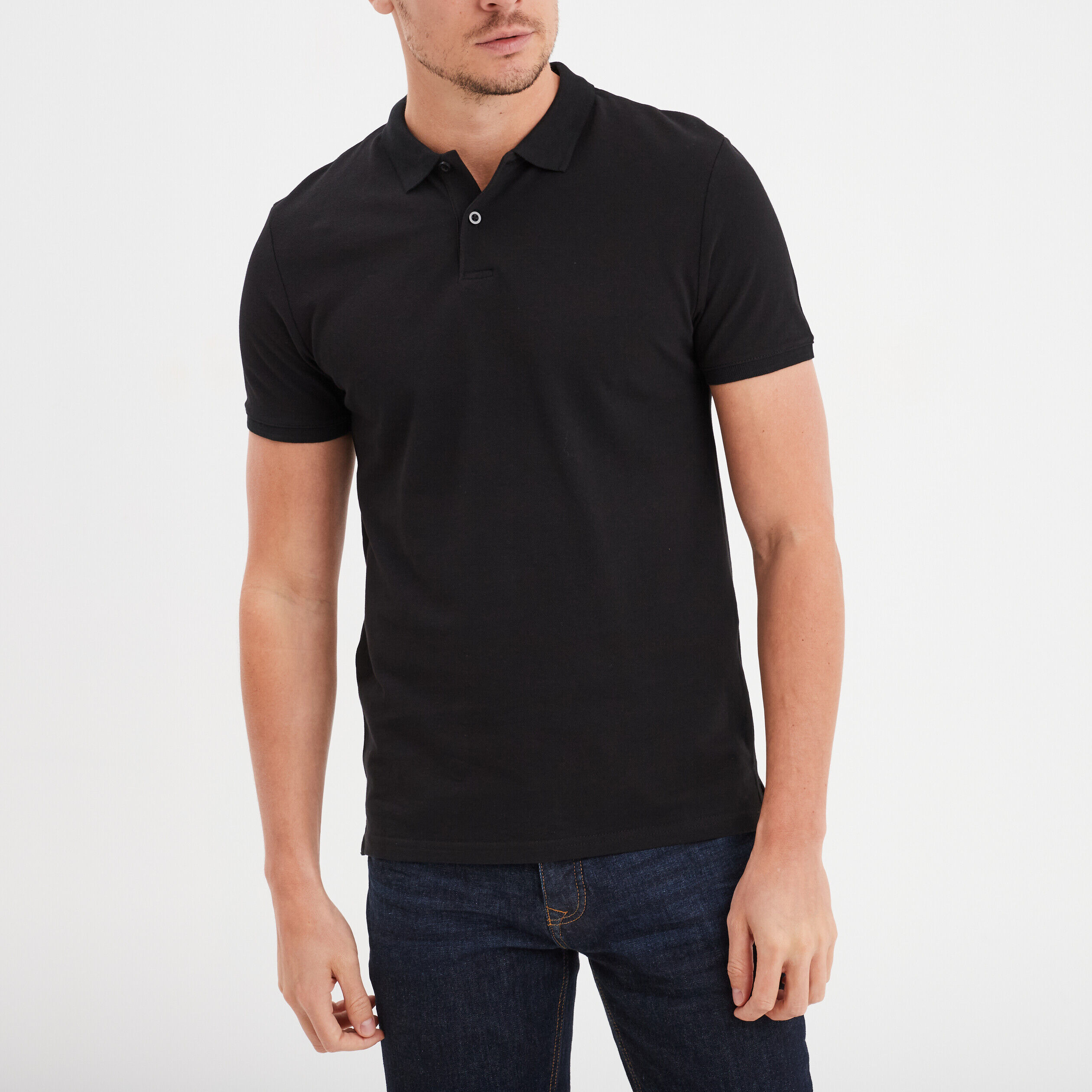 Polo noir fashion homme pas cher