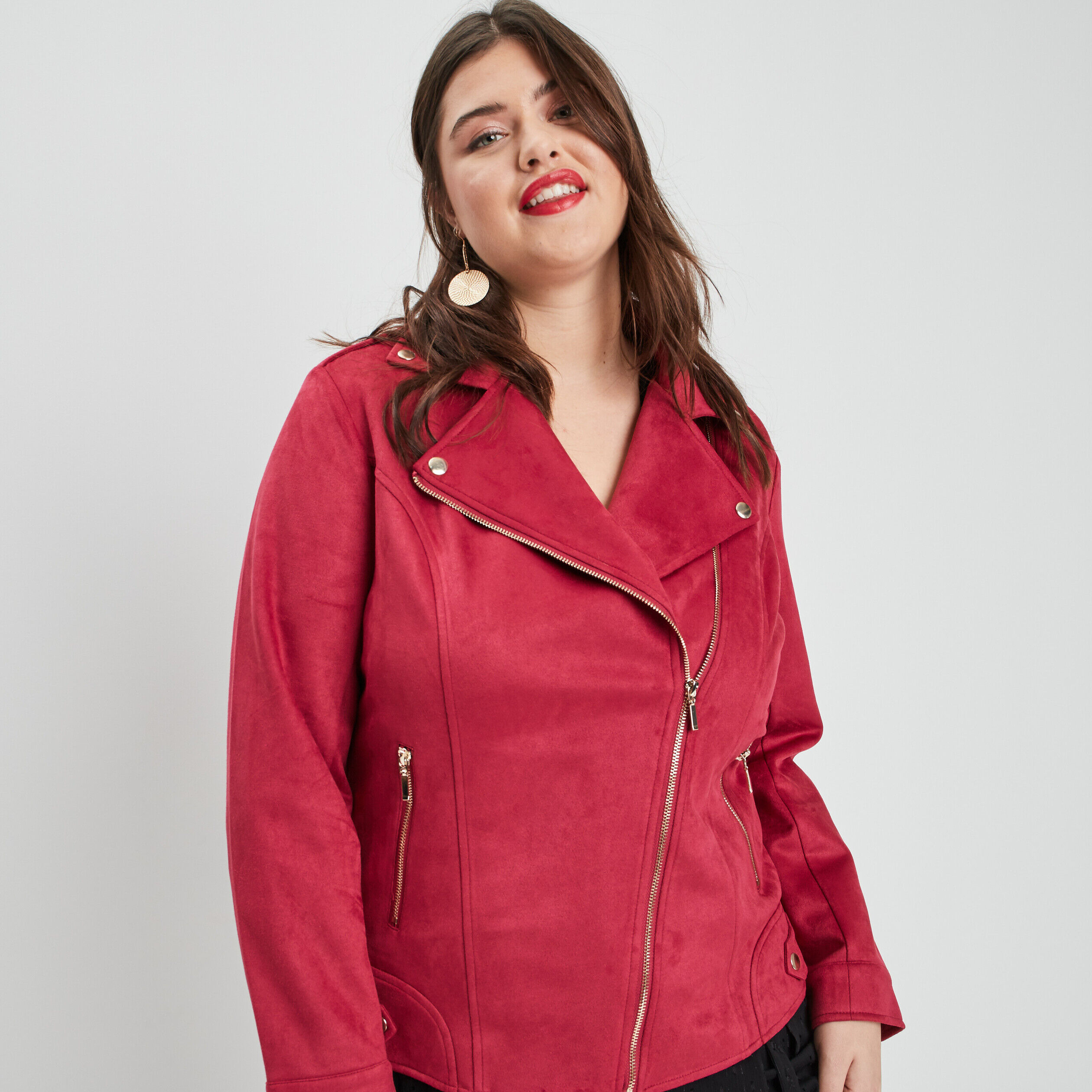 Veste simili discount cuir rose femme