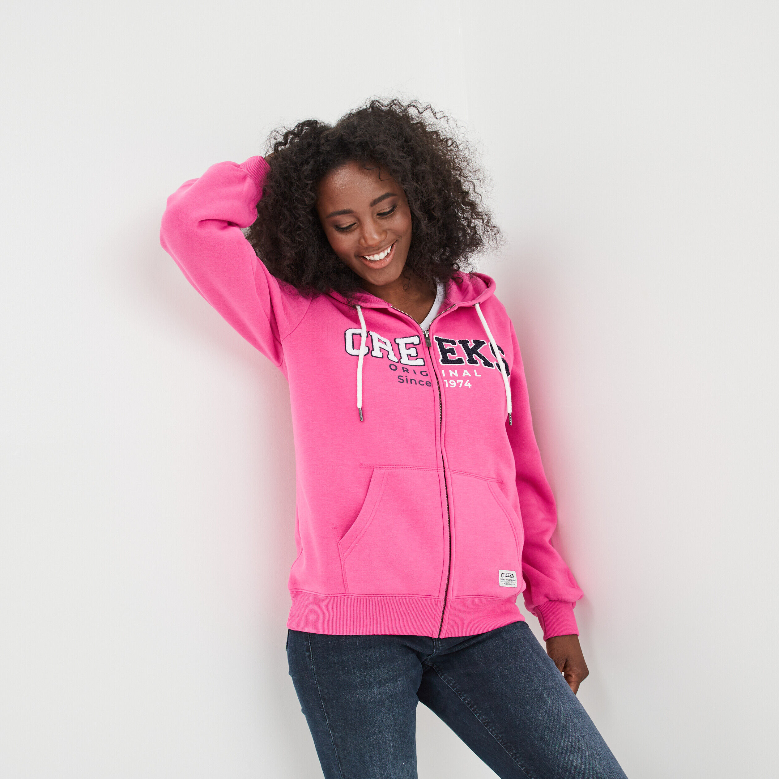 Sweat capuche best sale femme rose