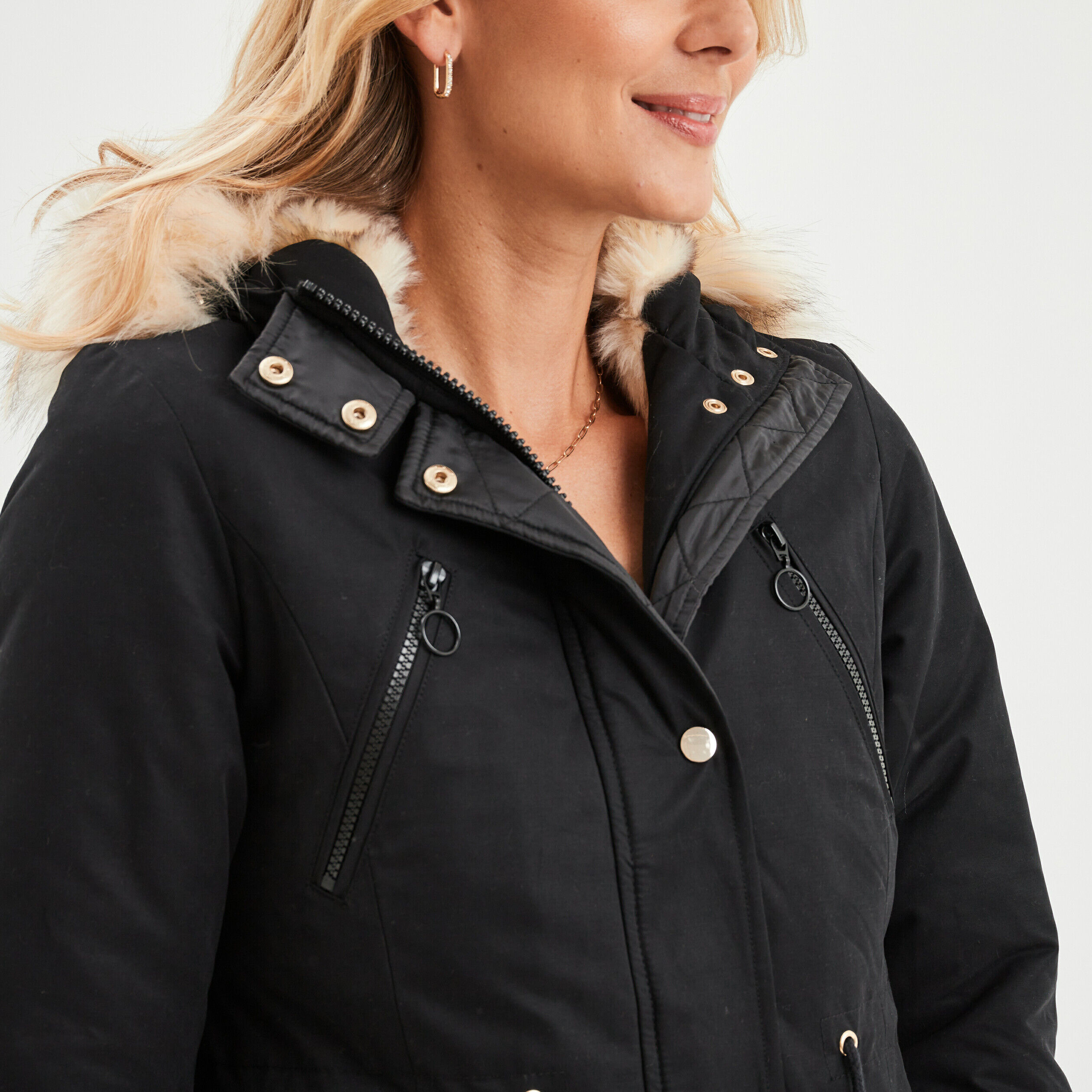 Manteau femme 2025 noir pas cher