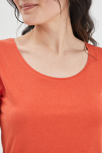 Hagg - T-shirt manches courtes femme marine/ orange