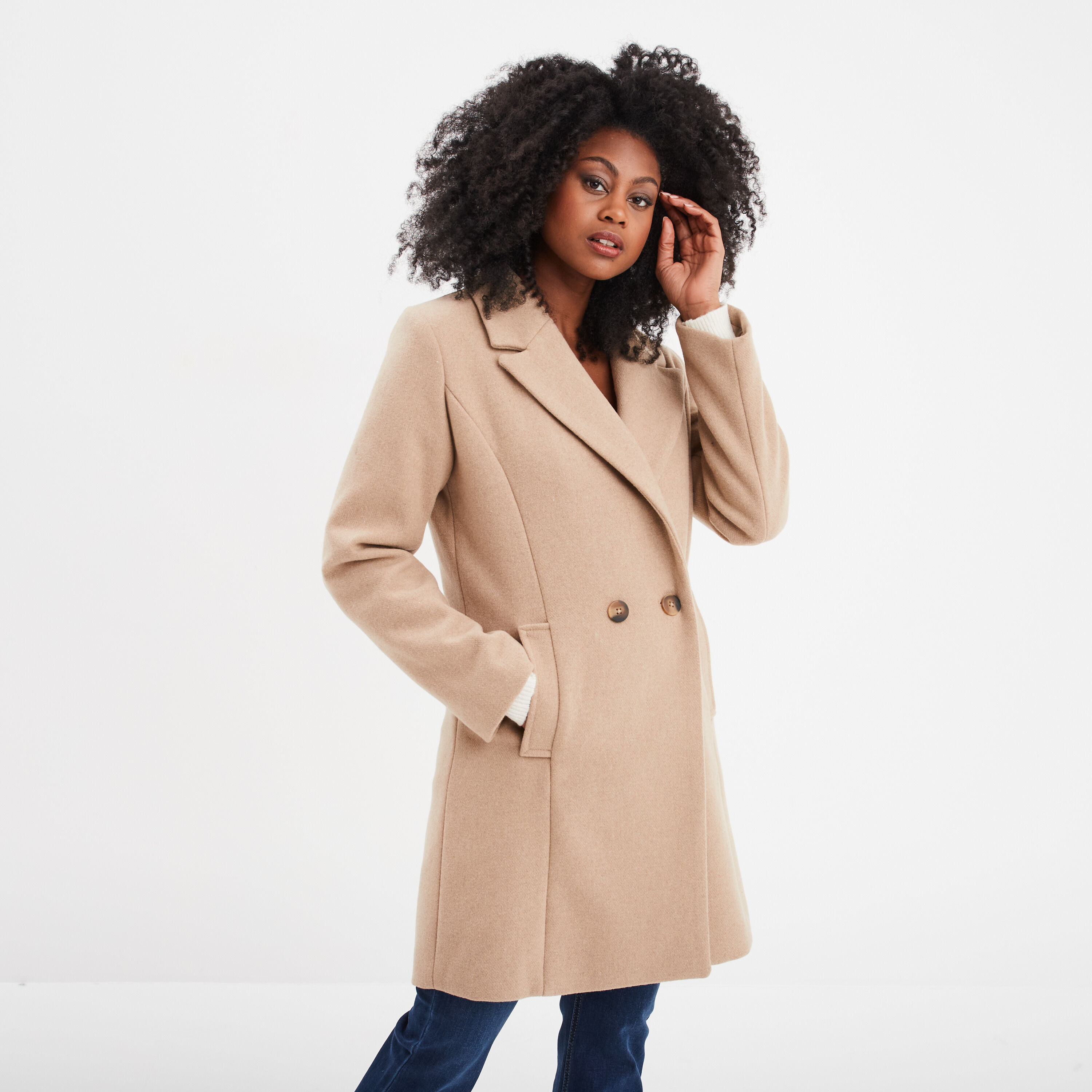 Manteau femme pas cher Beige La Halle