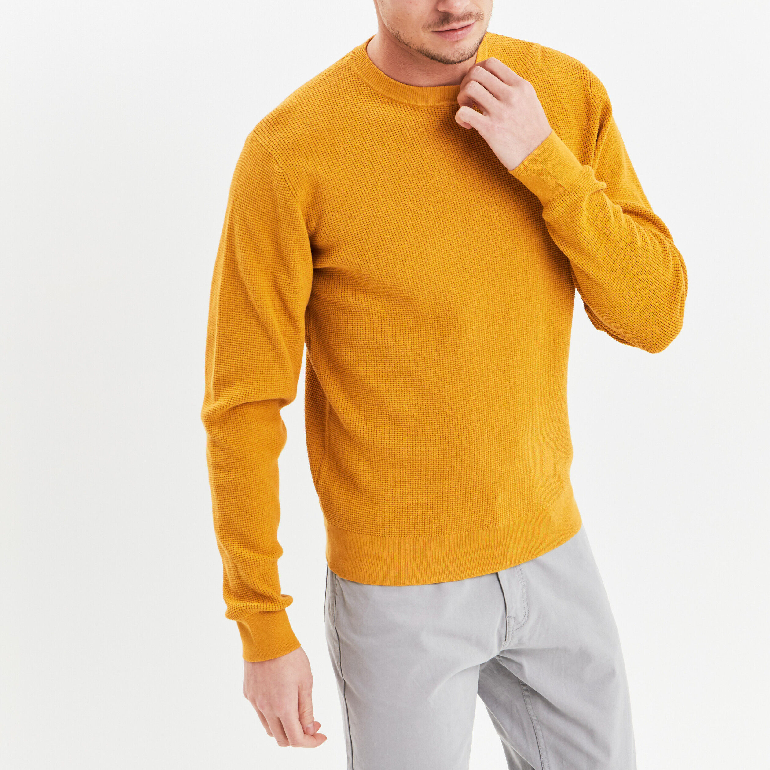 Col roulé jaune discount homme