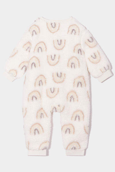 Surpyjama zippé laine de mouton ivoire bébé