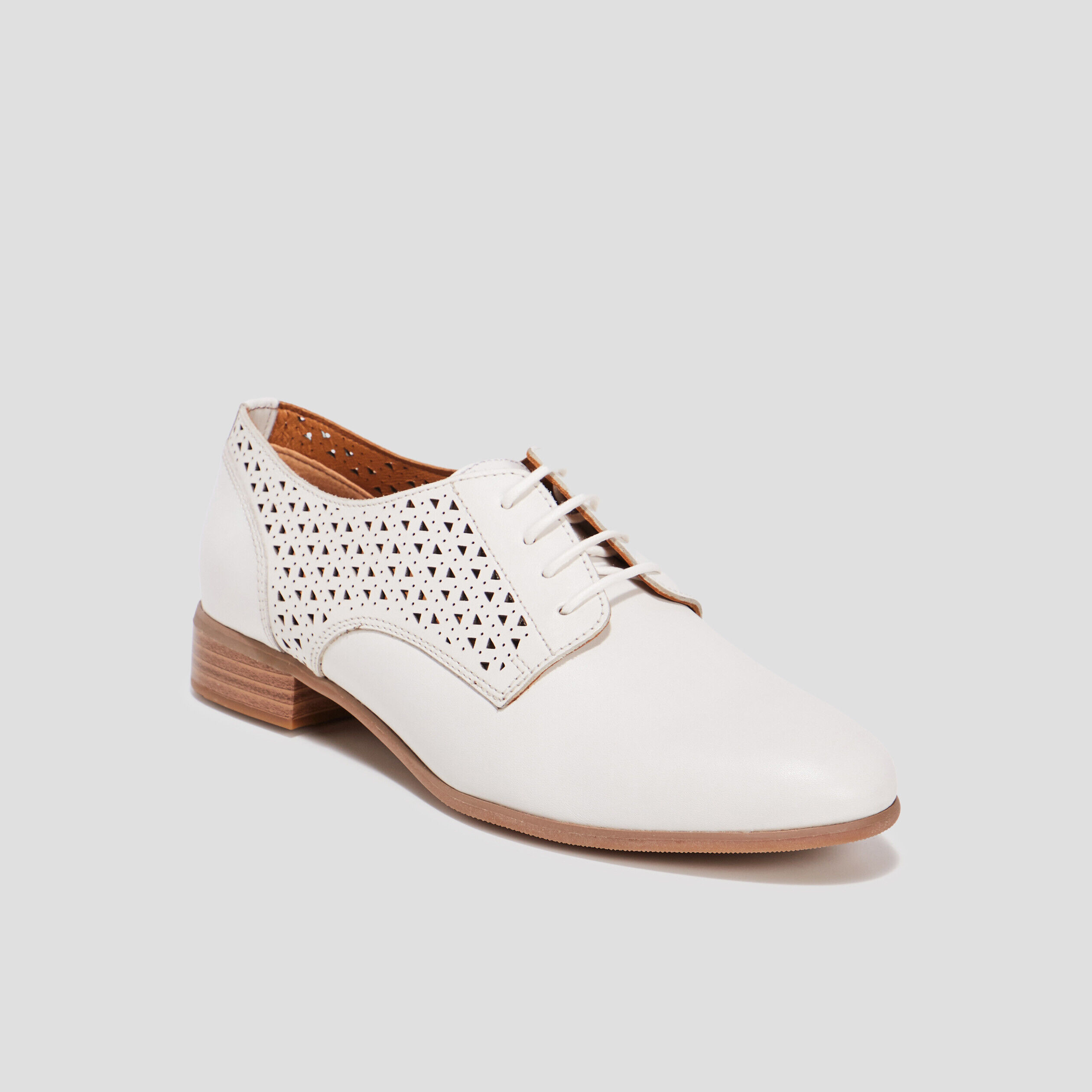 Derbies blanche femme hot sale