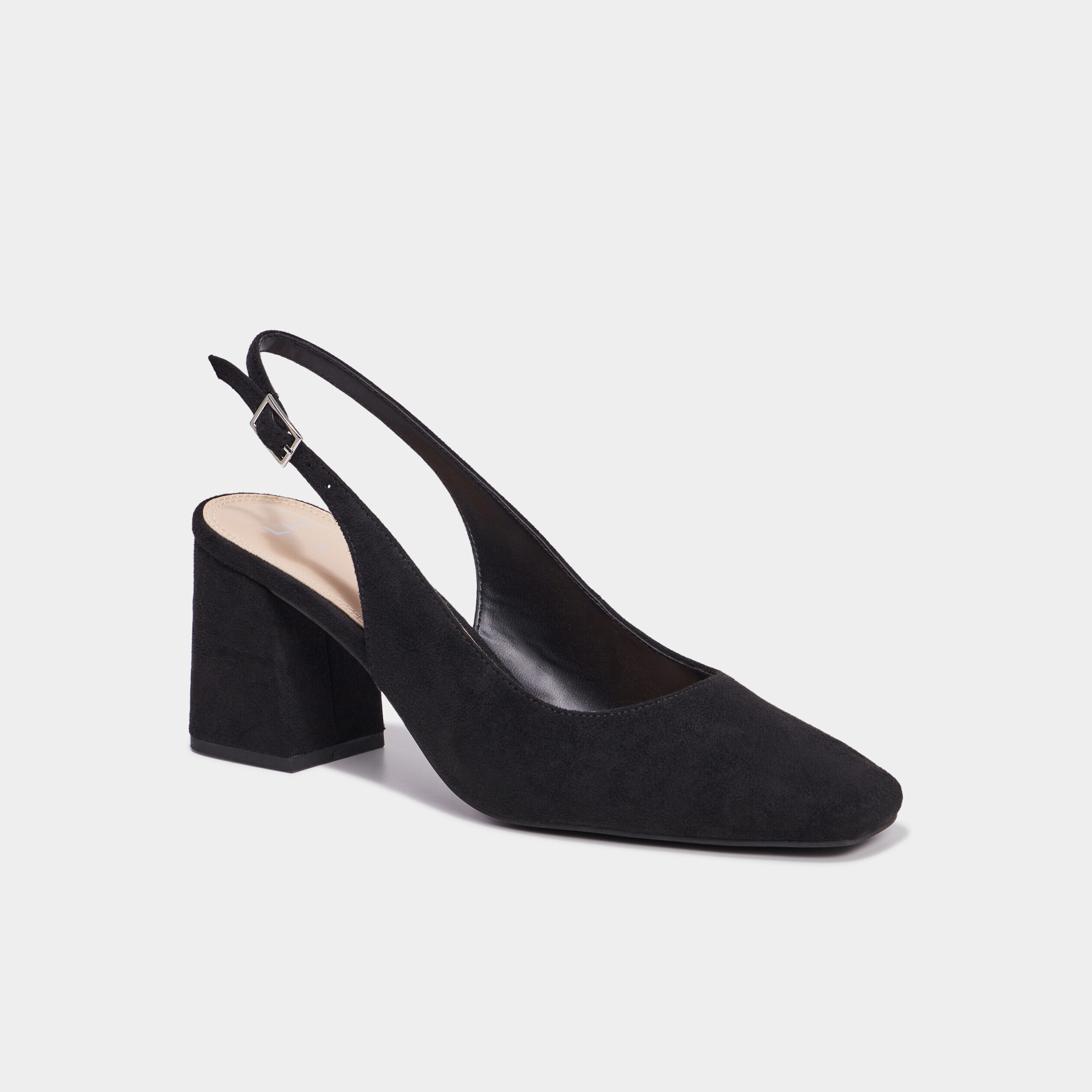 Escarpins slingback suédine noir femme LH