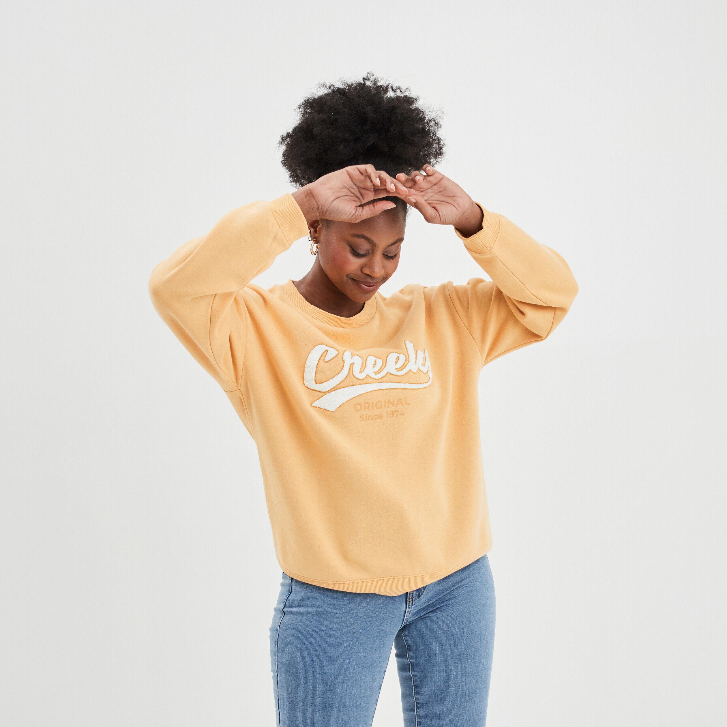 Sweat shirt jaune discount femme