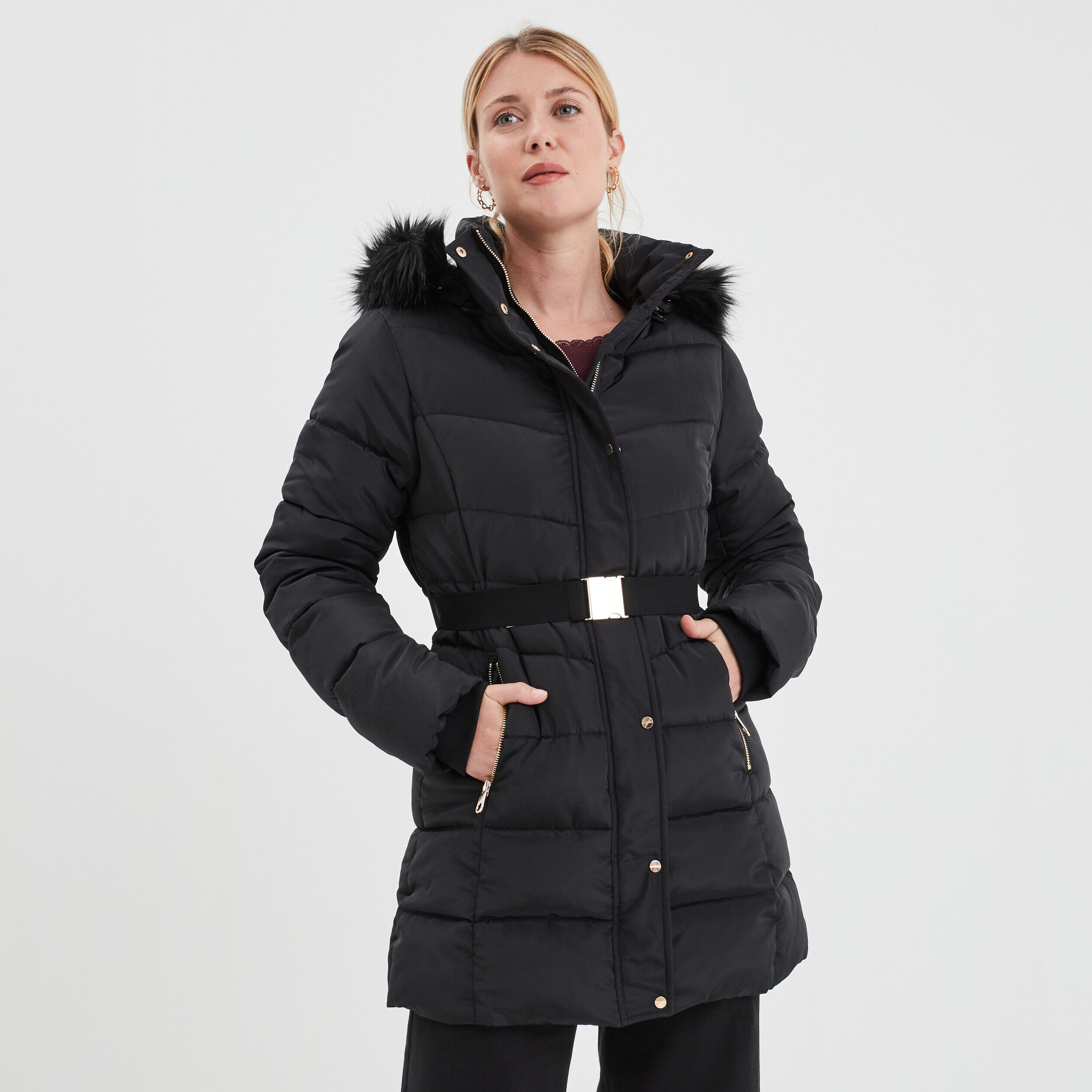 Manteau femme pas cher noir best sale