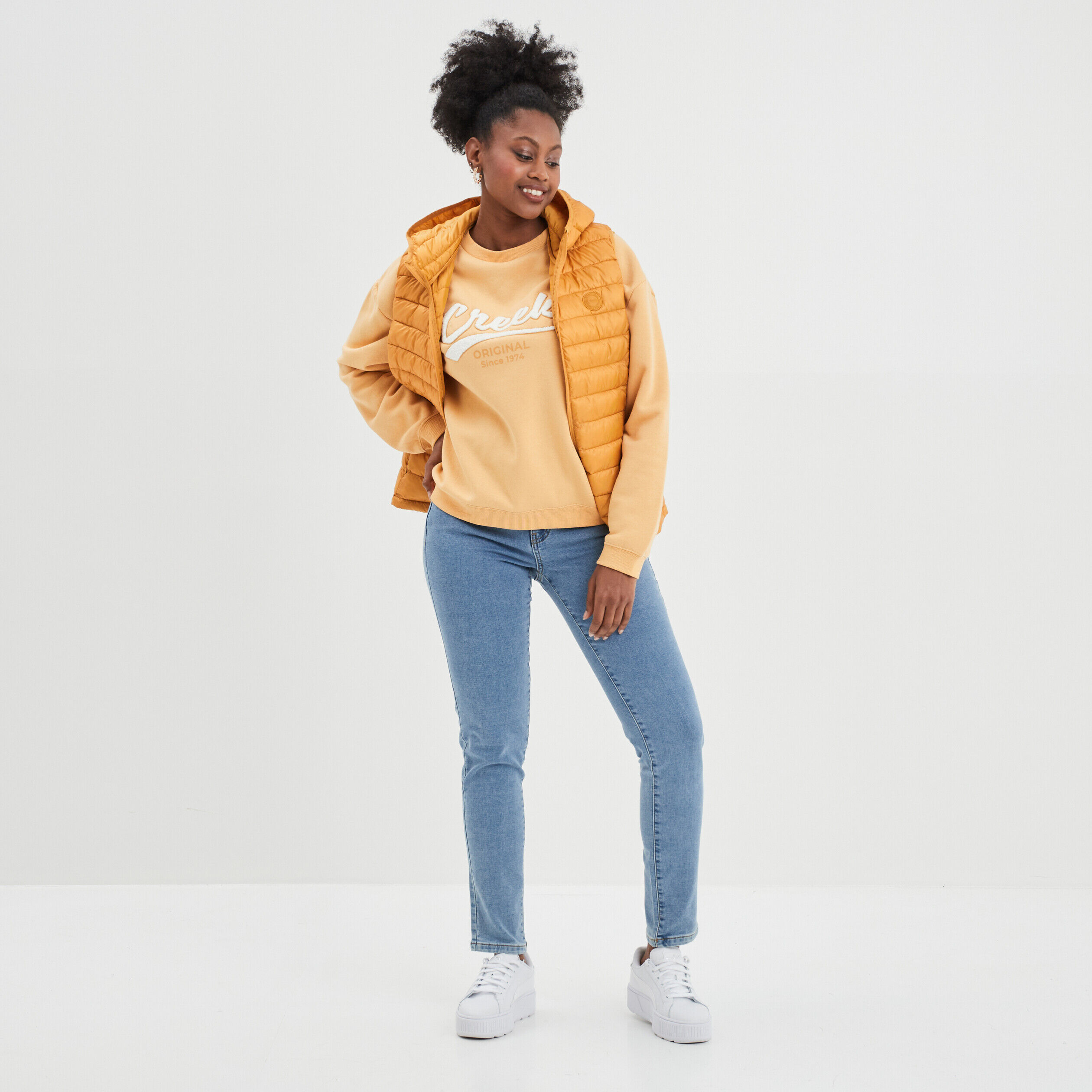 Doudounes manteaux blouson Jaune femme pas cher