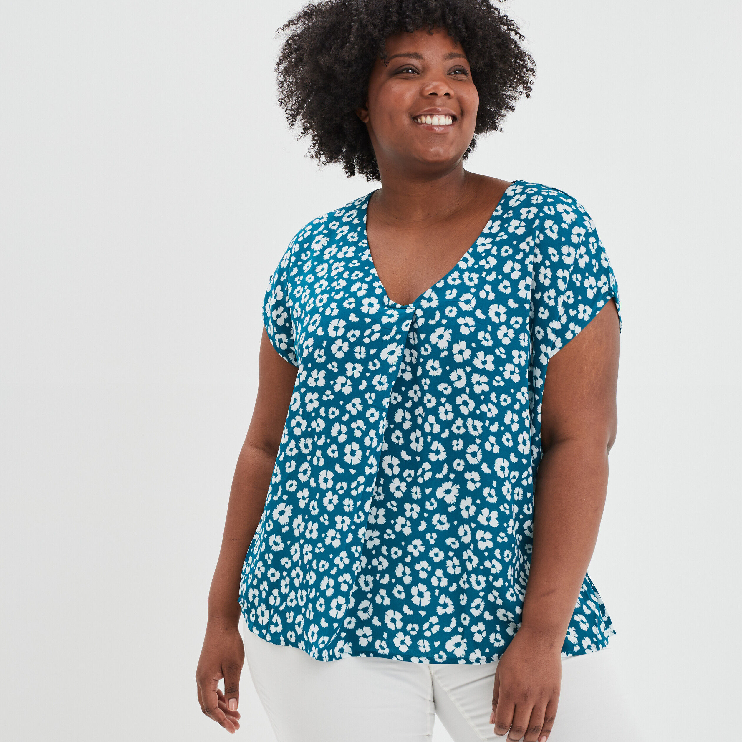 Tunique chemisier blouse Bleu grande taille femme La Halle