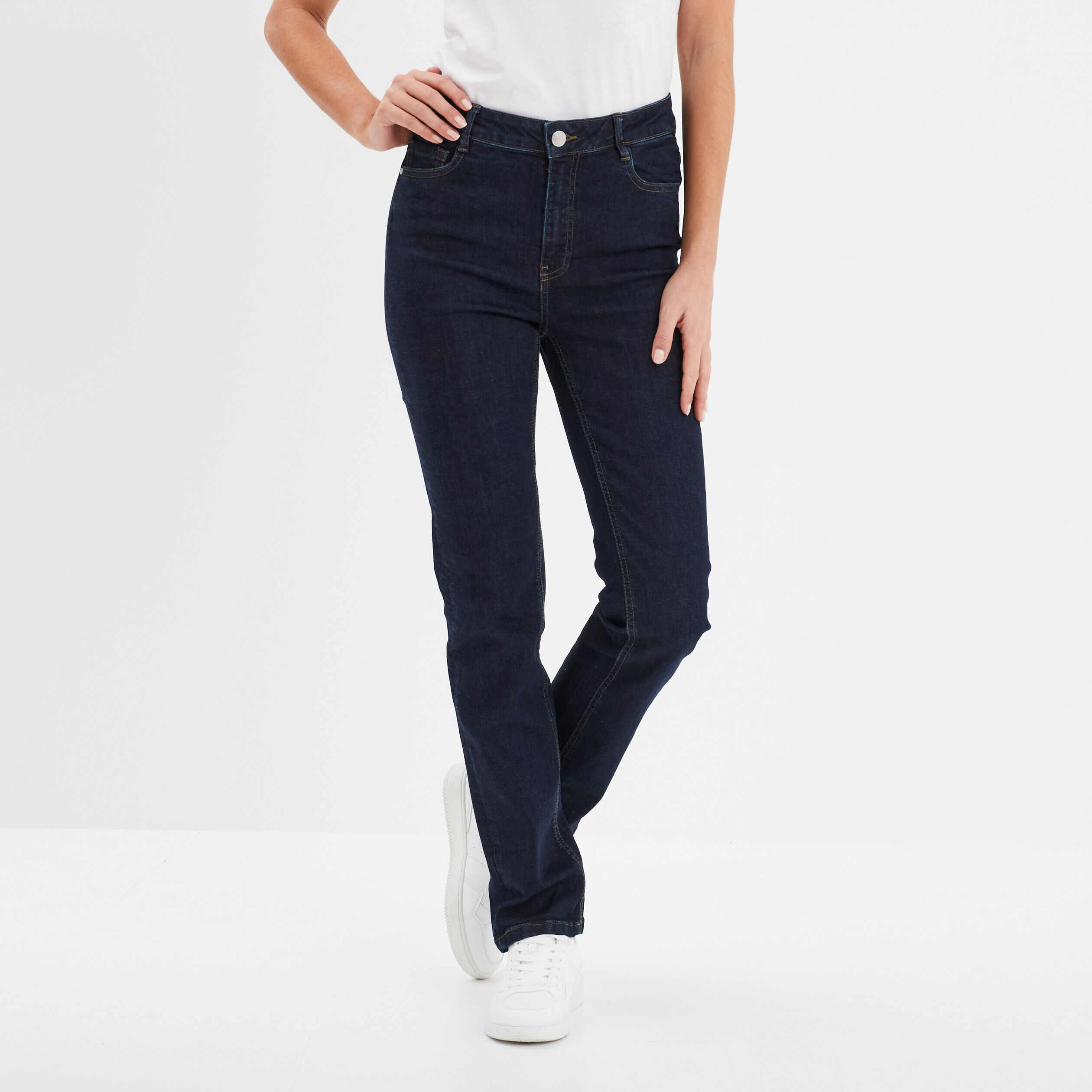 Jean femme pas cher jeans skinny slim taille haute. La Halle