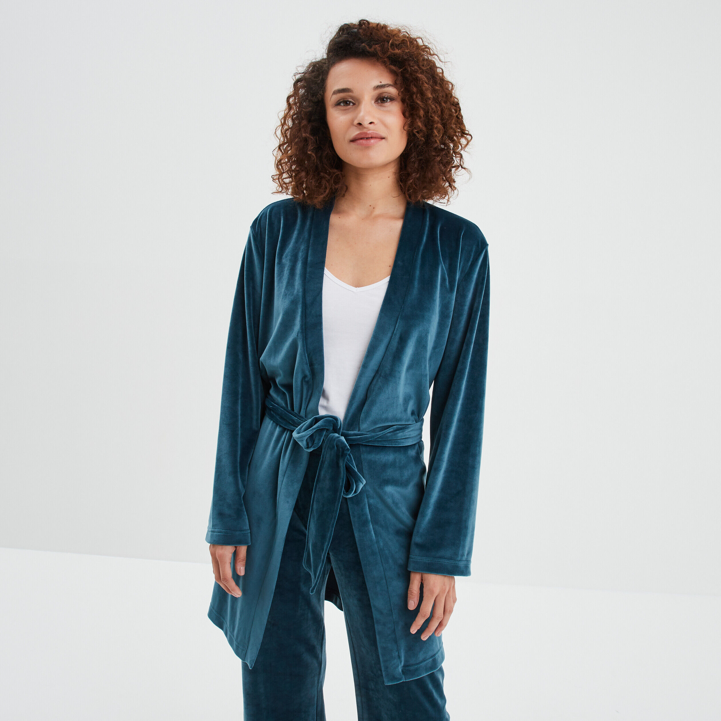 Robe de chambre bleu marine femme hot sale