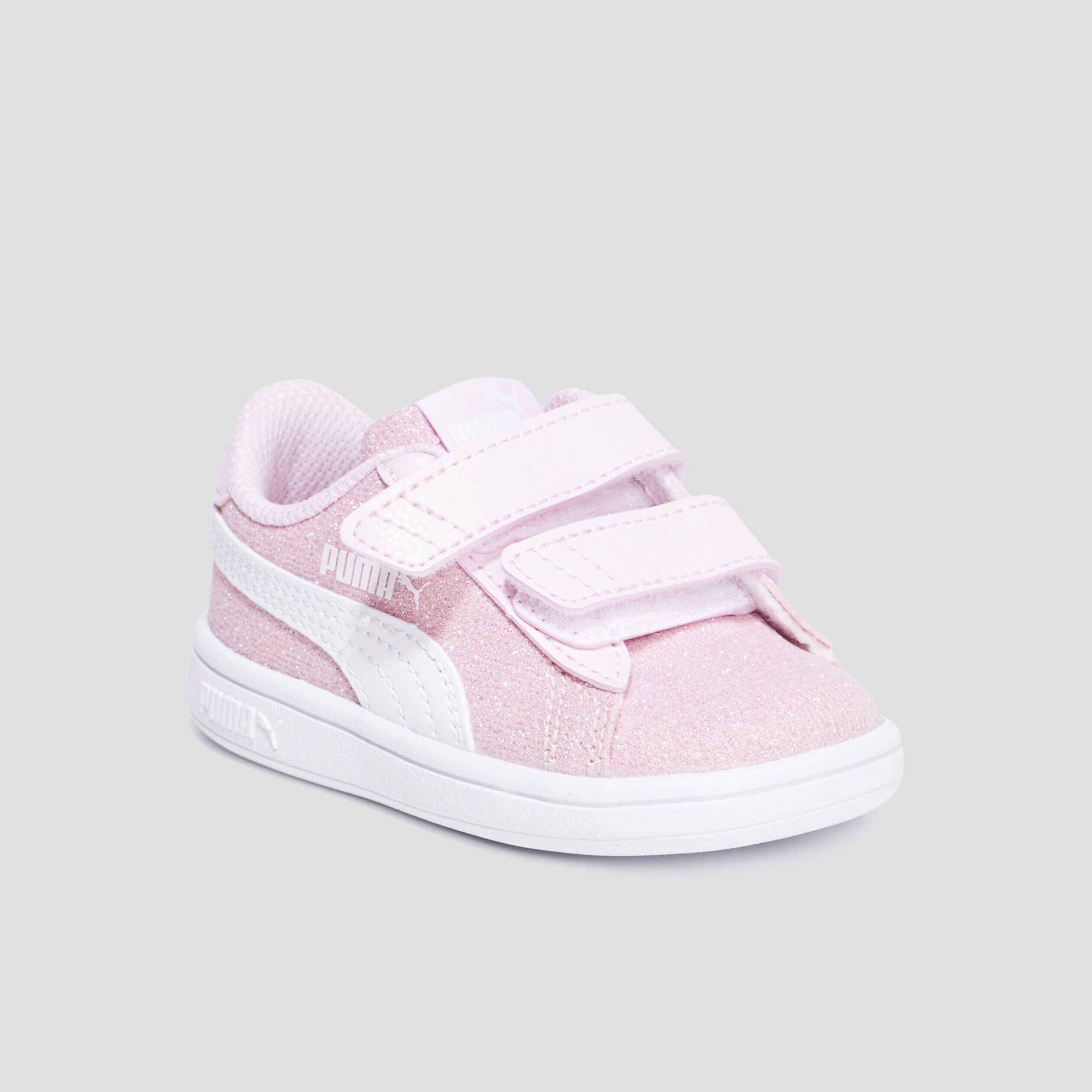 Tennis basses pailletees Puma Smash rose bebe fille La Halle