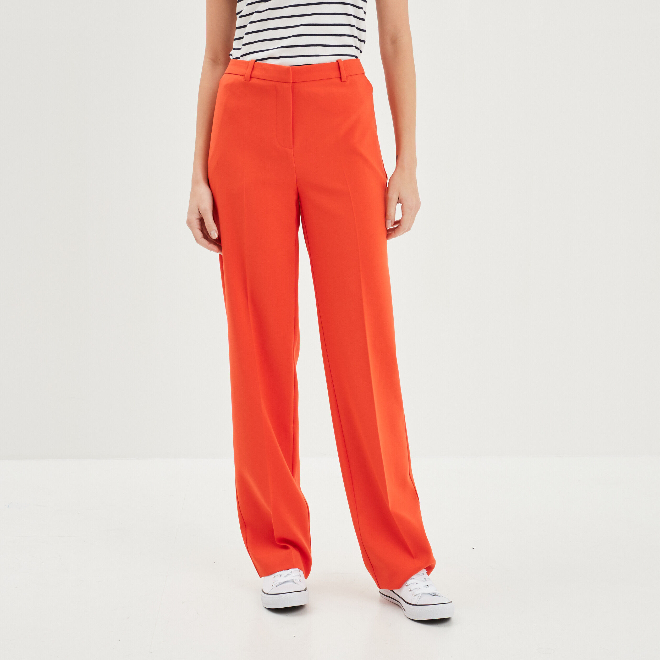 Pantalon femme pas cher taille haute fluide ou slim