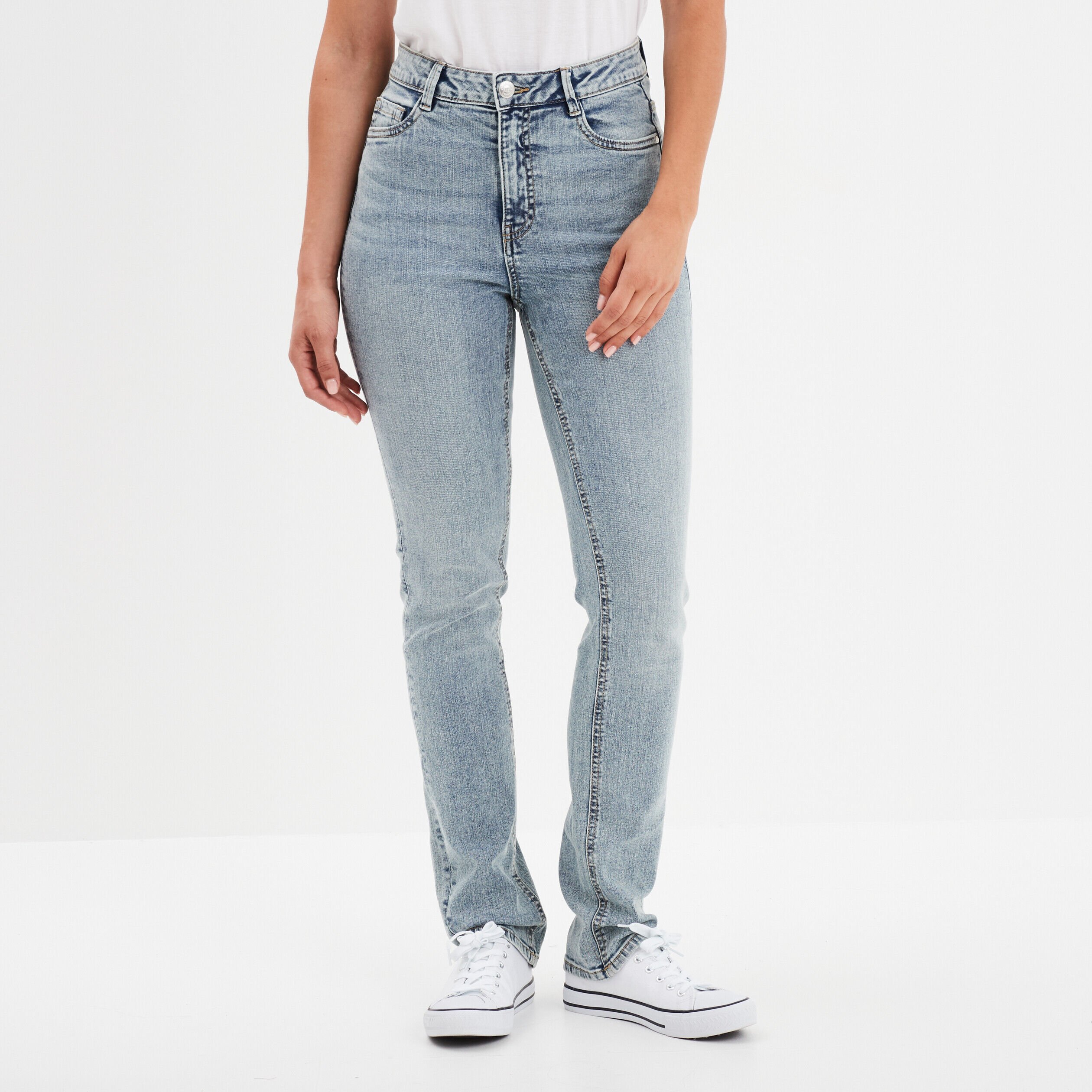 Jean femme pas cher jeans skinny slim taille haute. La Halle