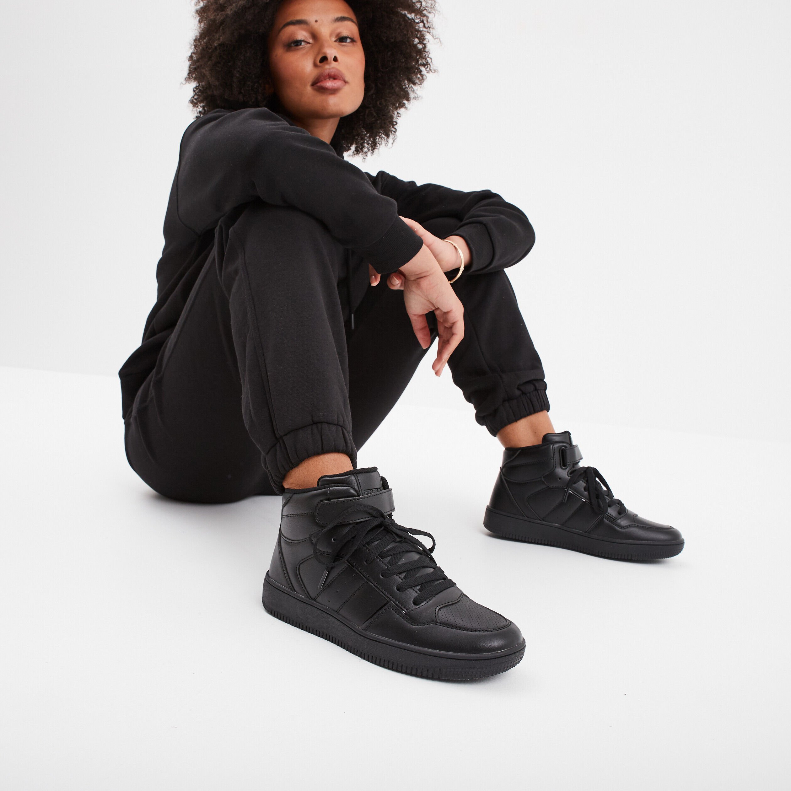 Basket femme montant noir best sale