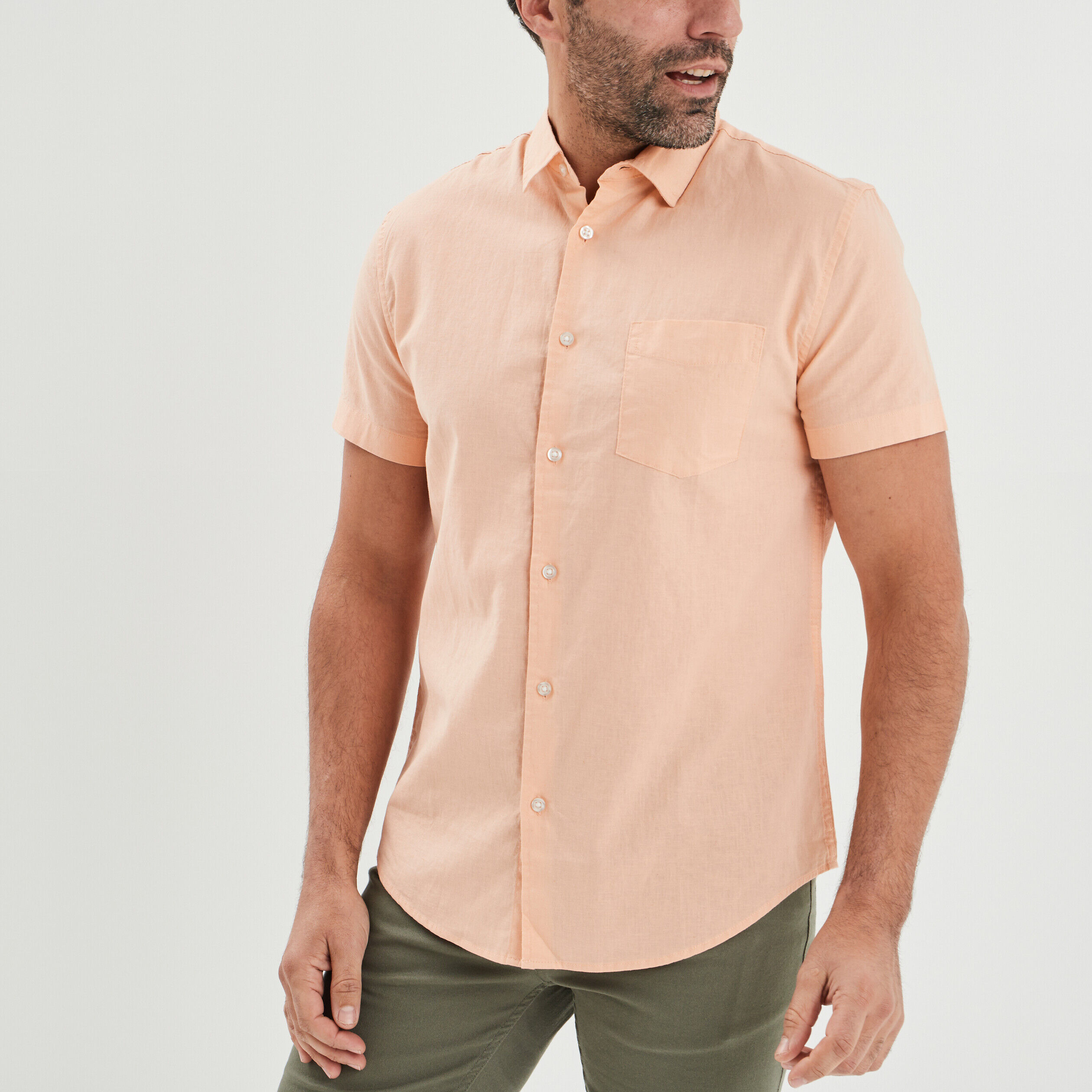 Chemise manche best sale courte rose homme