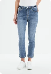 Jean femme pas cher jeans skinny slim taille haute. Blanc La Halle