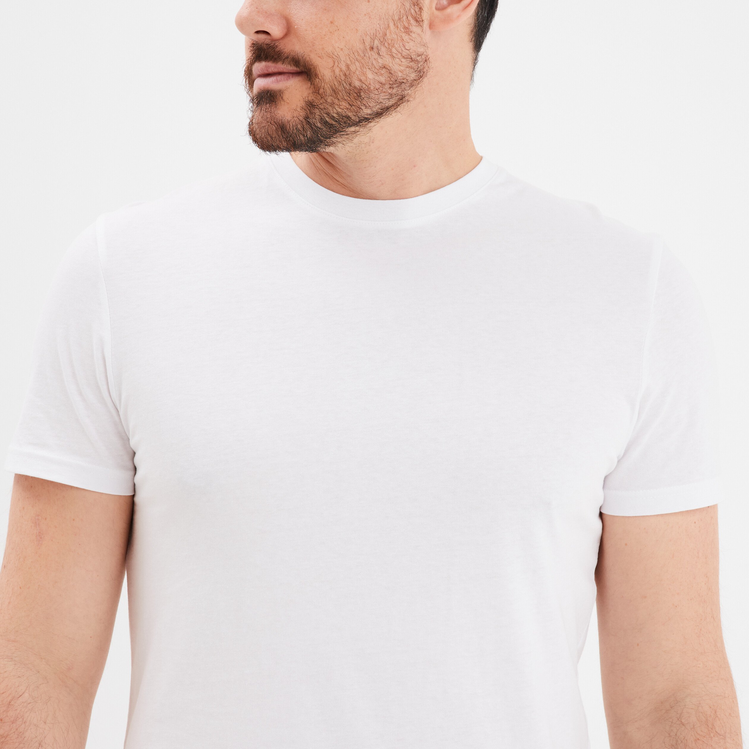 T shirt en coton manches courtes blanc homme