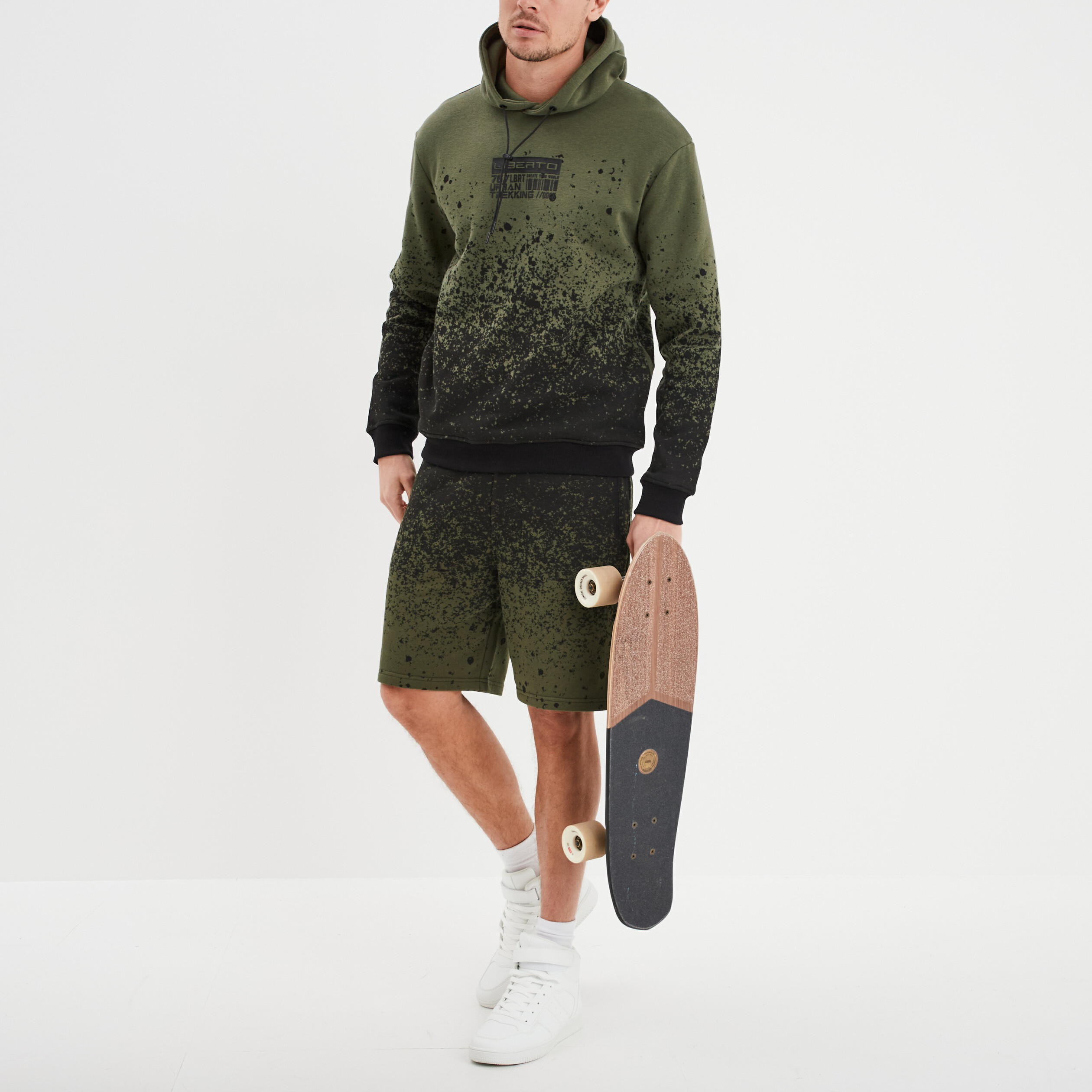 Short jogging droit a coulisse vert kaki homme La Halle