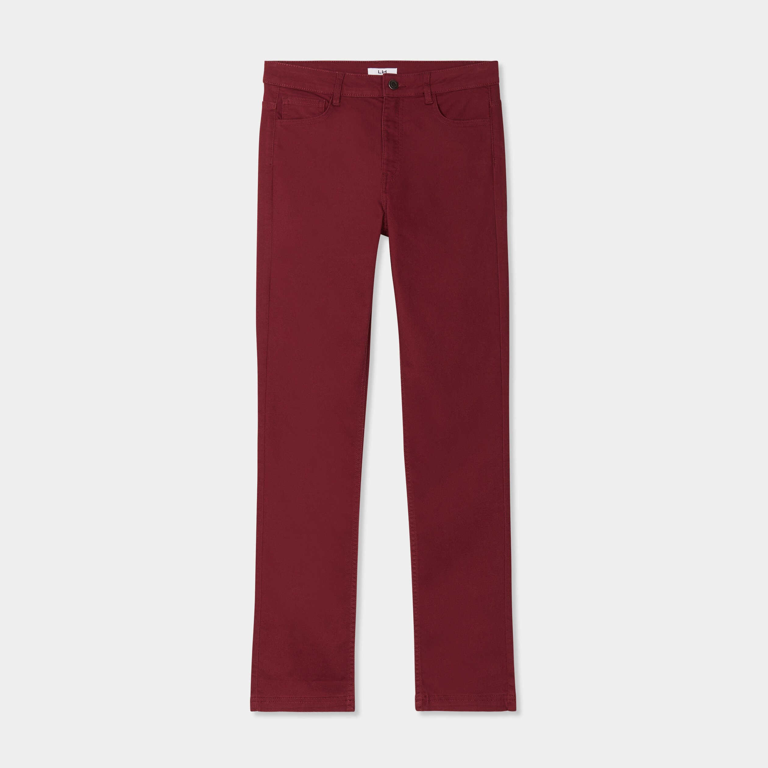 Pantalon slim bordeaux femme hotsell