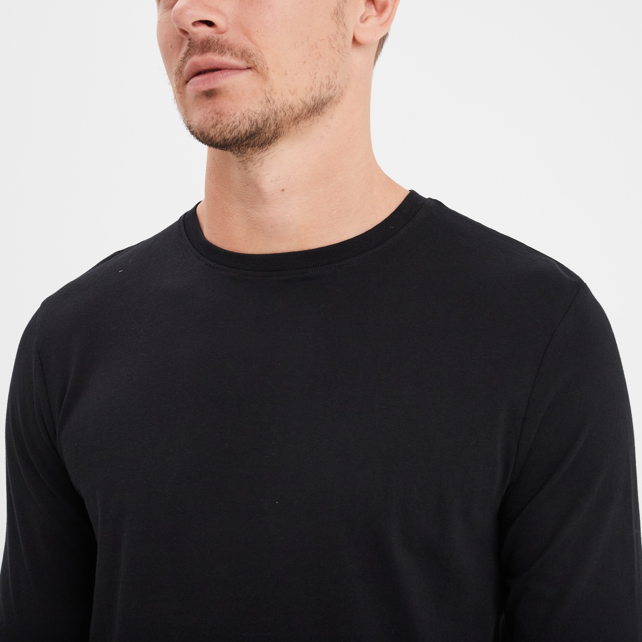 T shirt manches longues noir homme