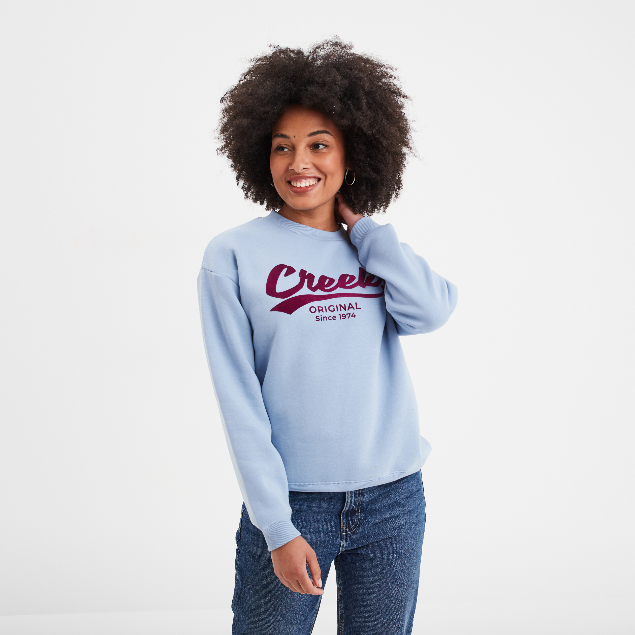 Sweat bleu clair femme sale