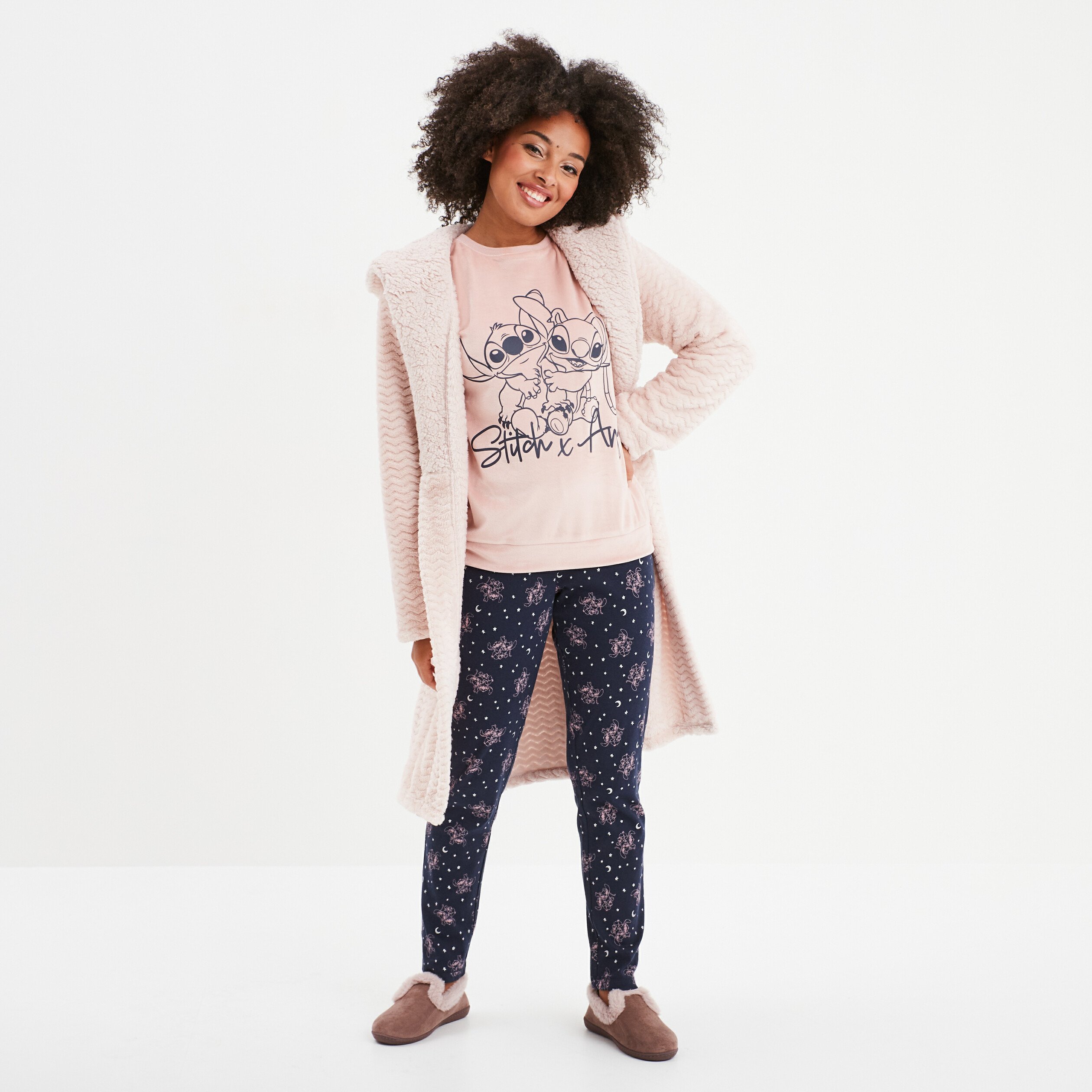 Ensemble pyjama 2 pieces Stitch rose femme