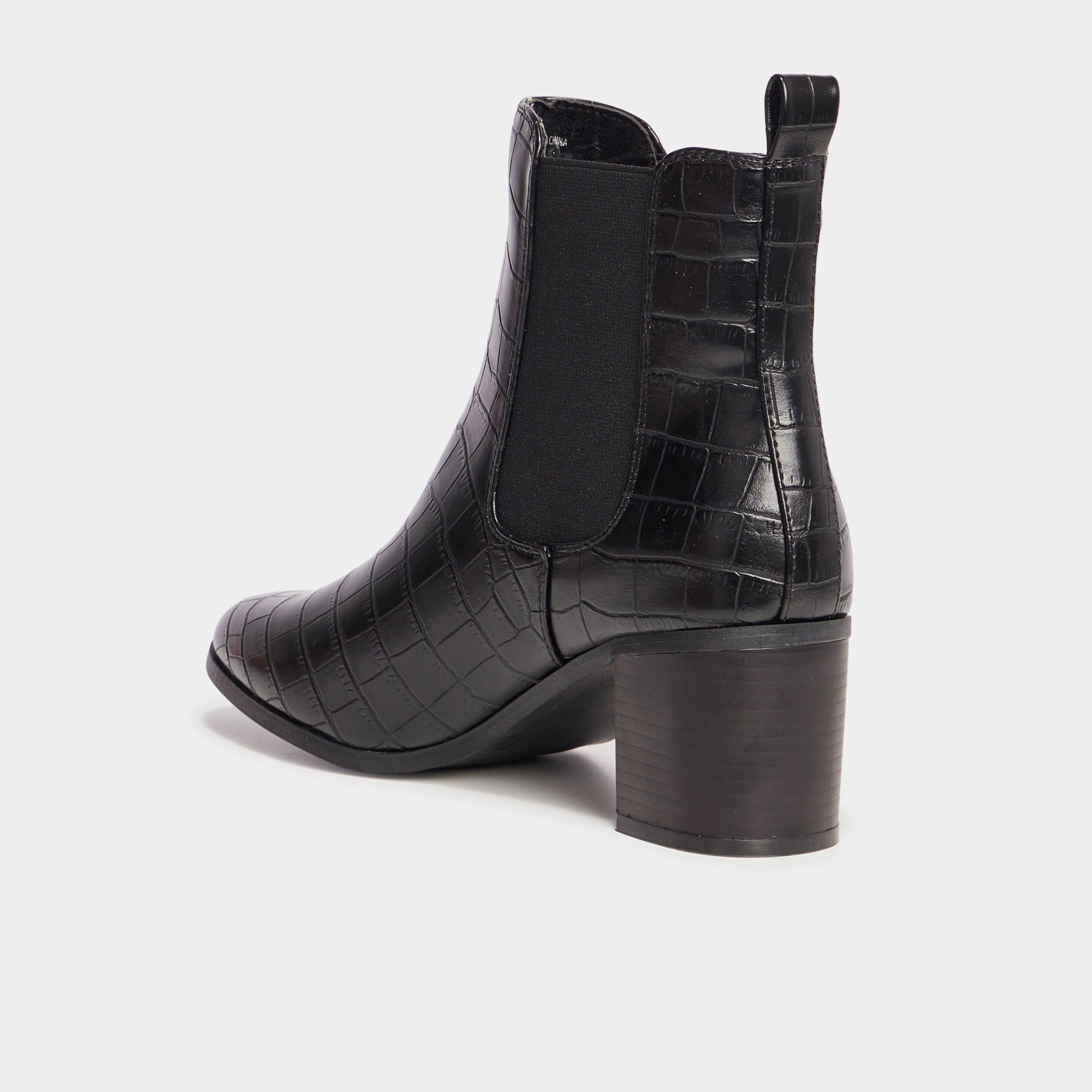 Bottines croco noir on sale