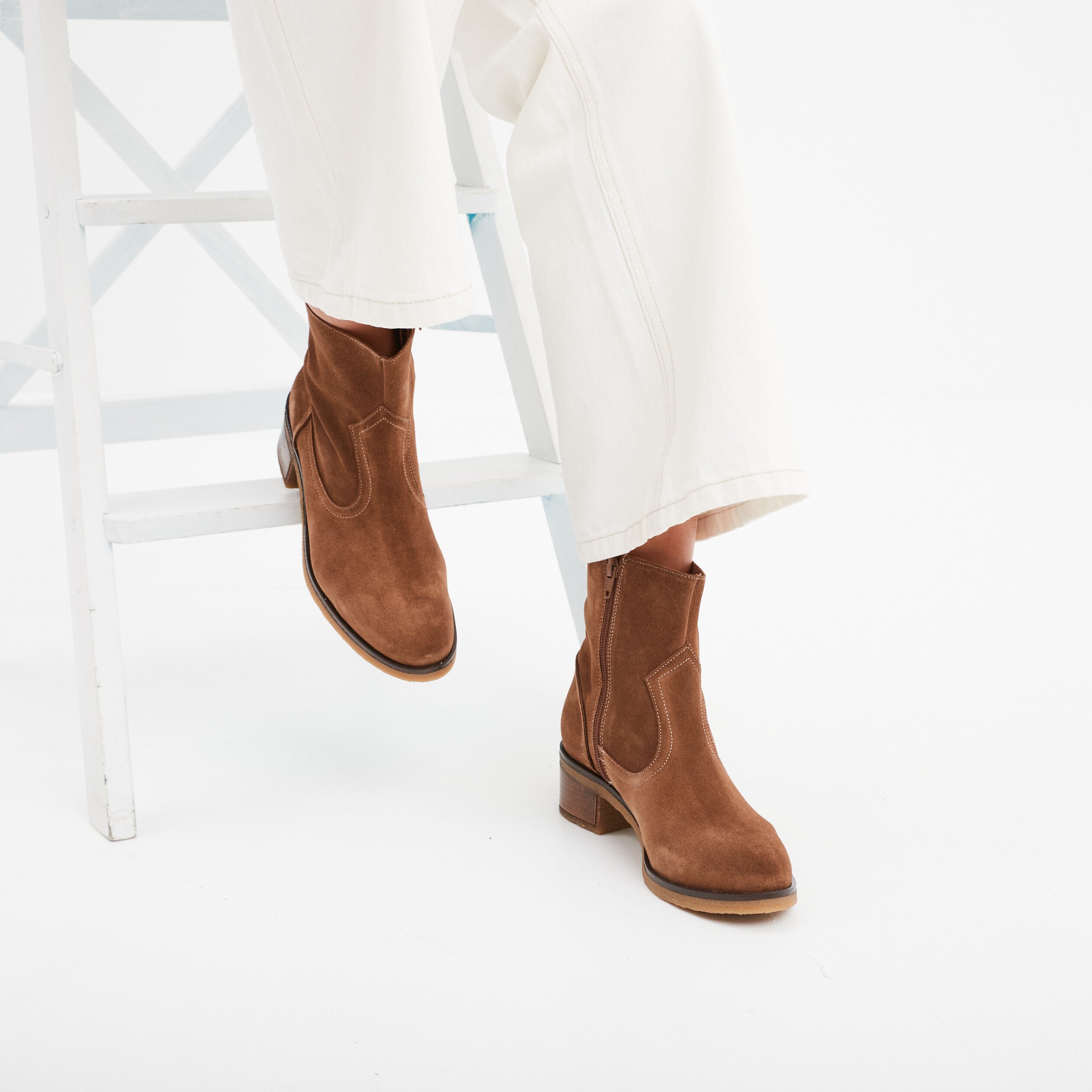 Bottines en daim camel femme online