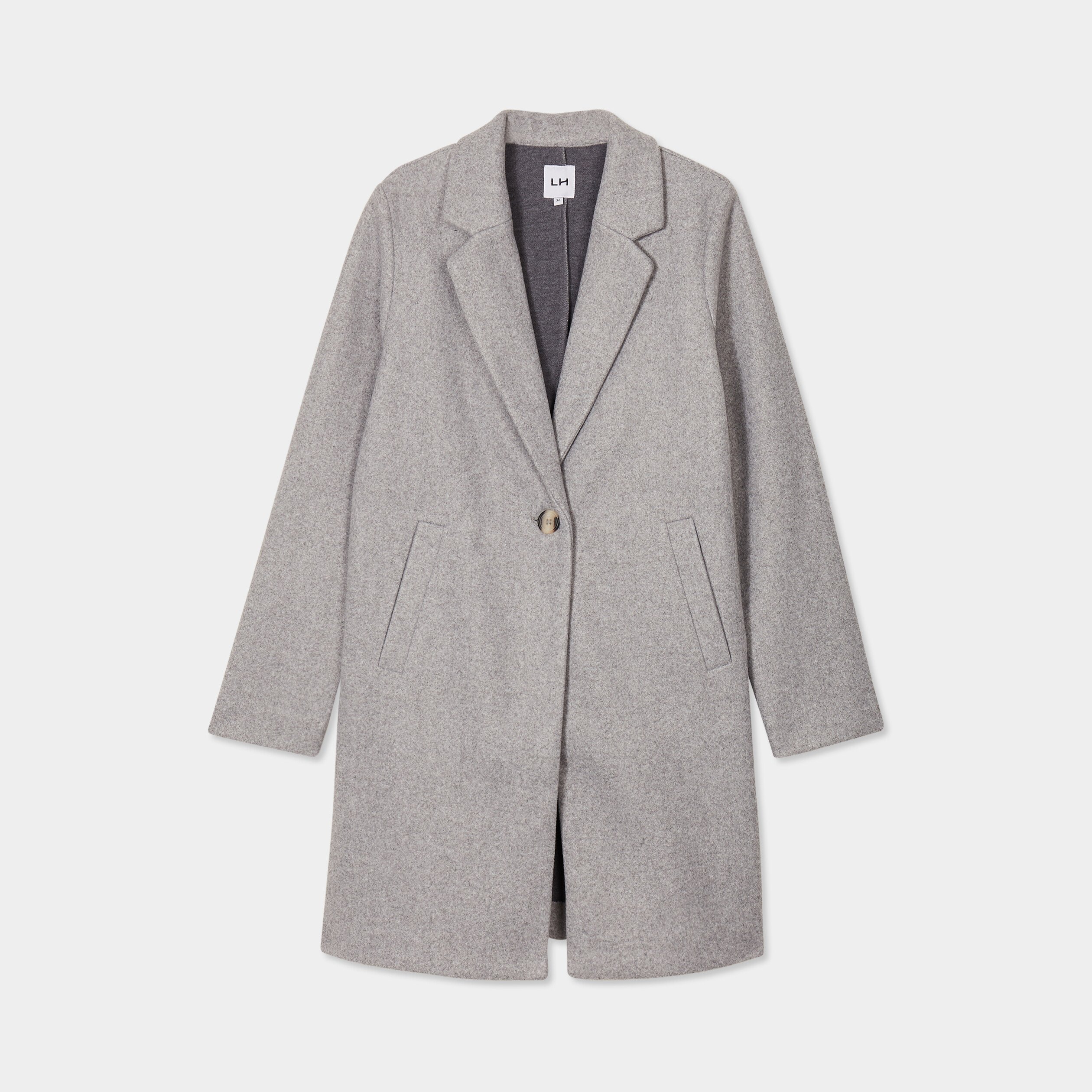 Manteau mi long gris femme sale