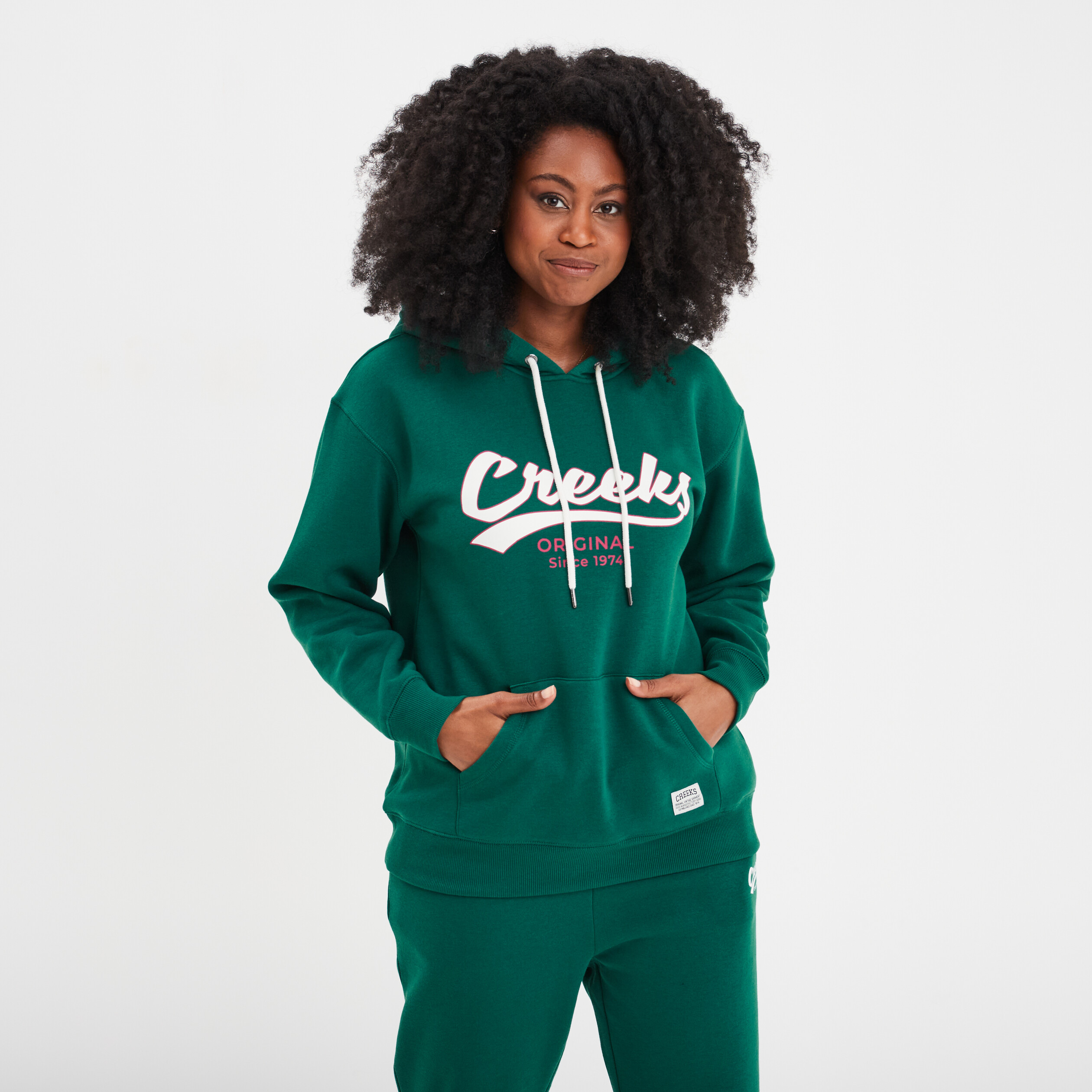 Sweat a capuche hoodie Creeks Original vert fonce femme La Halle