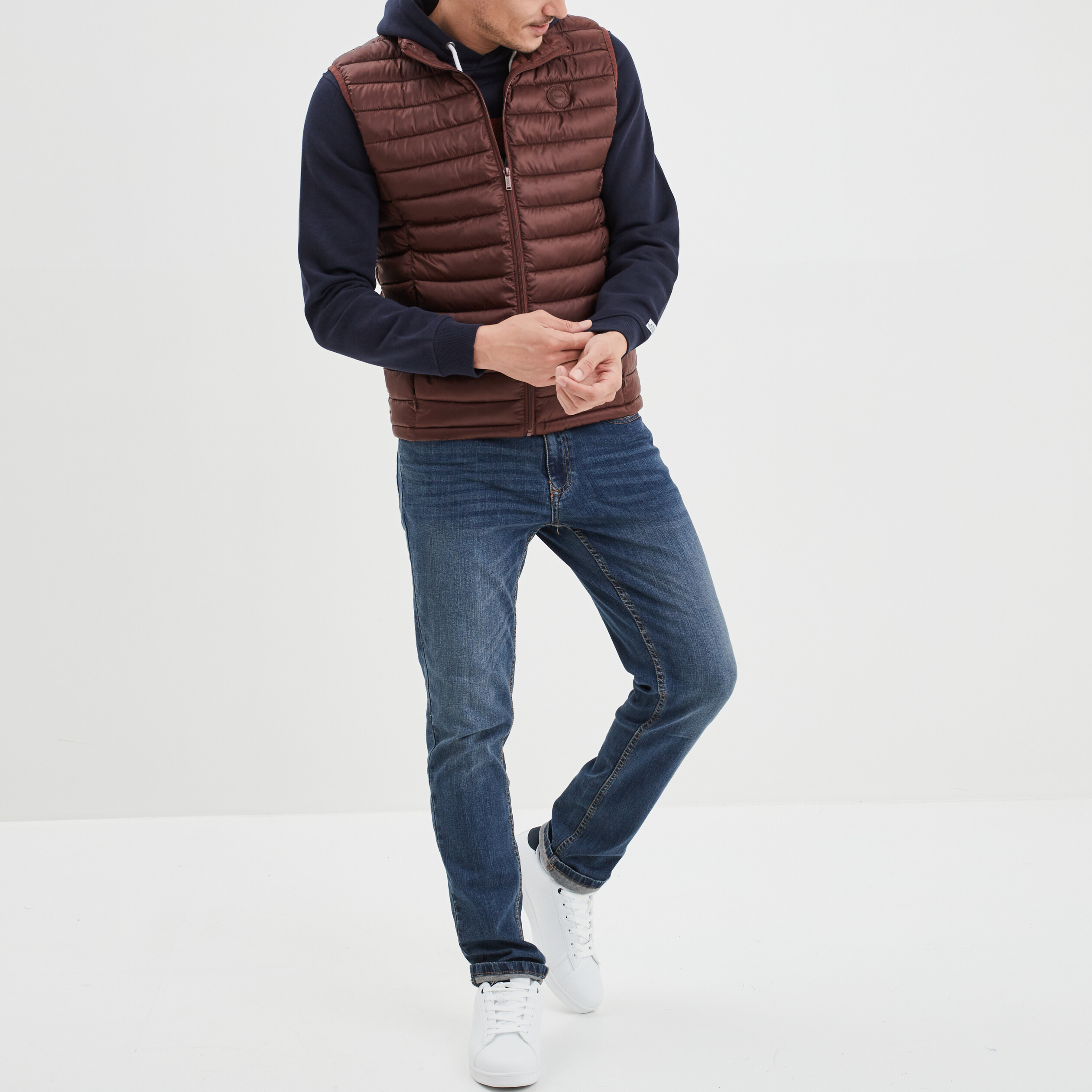 Doudoune sans manche bordeaux homme sale