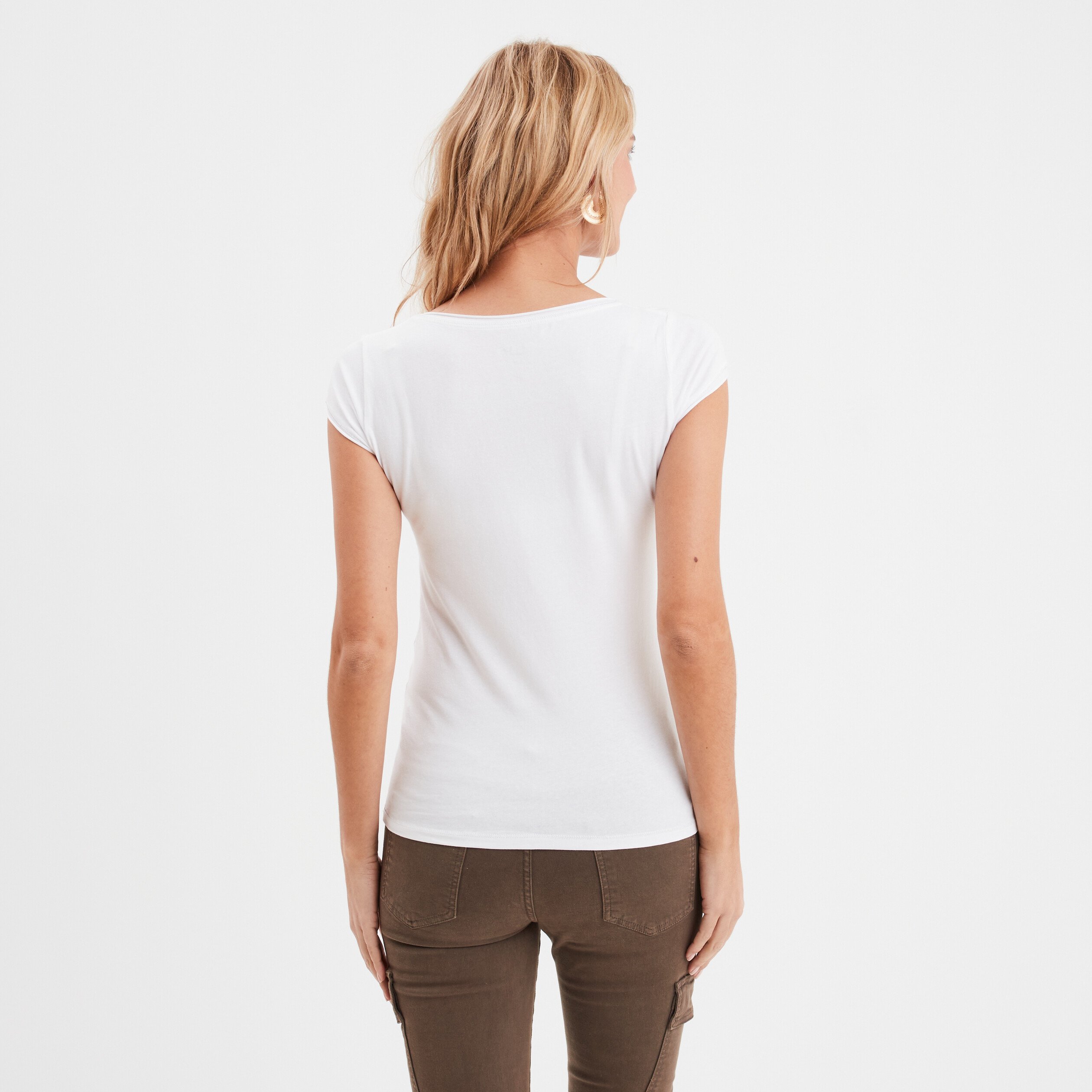 Tee shirt blanc moulant femme online