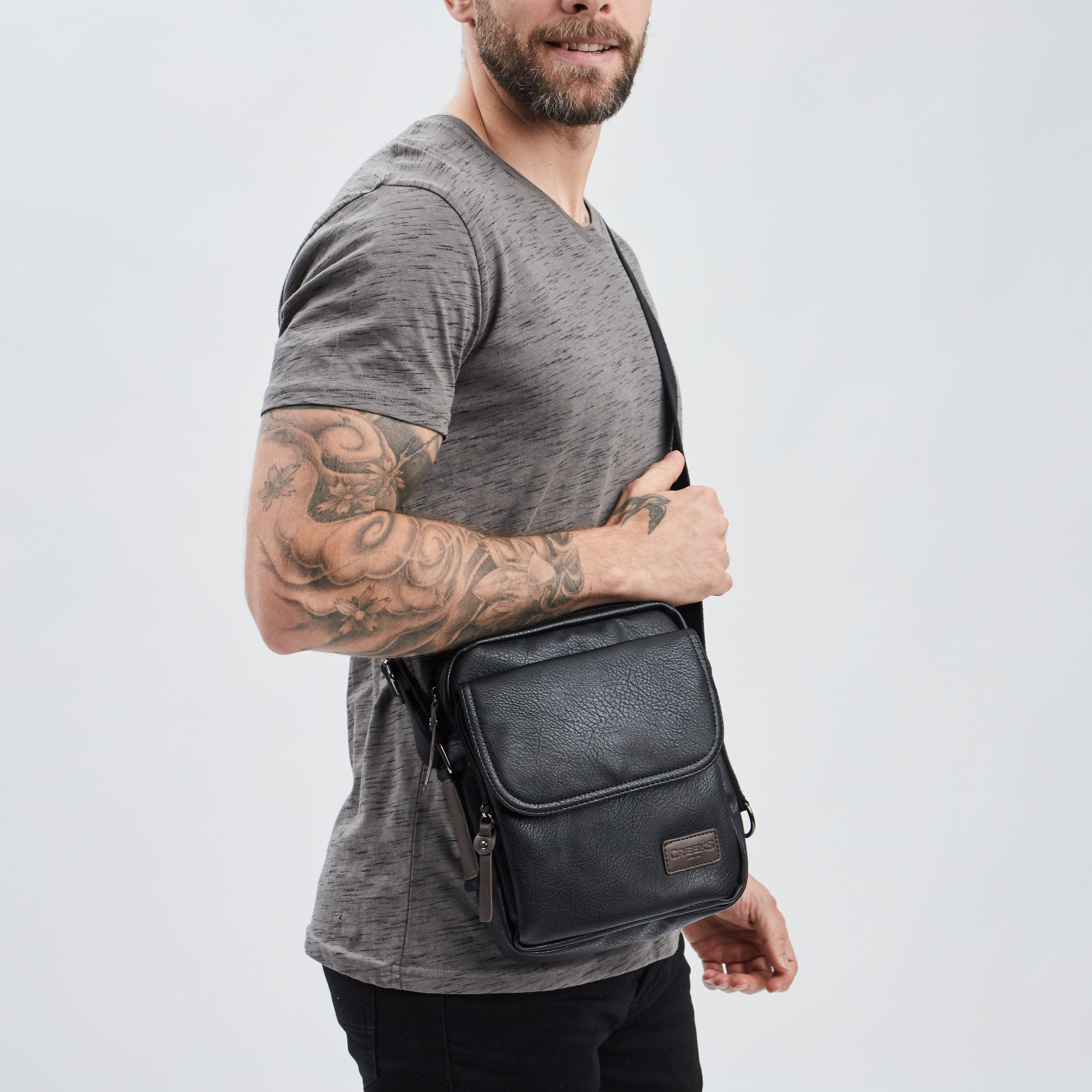 Sac pochette Creeks noir homme La Halle