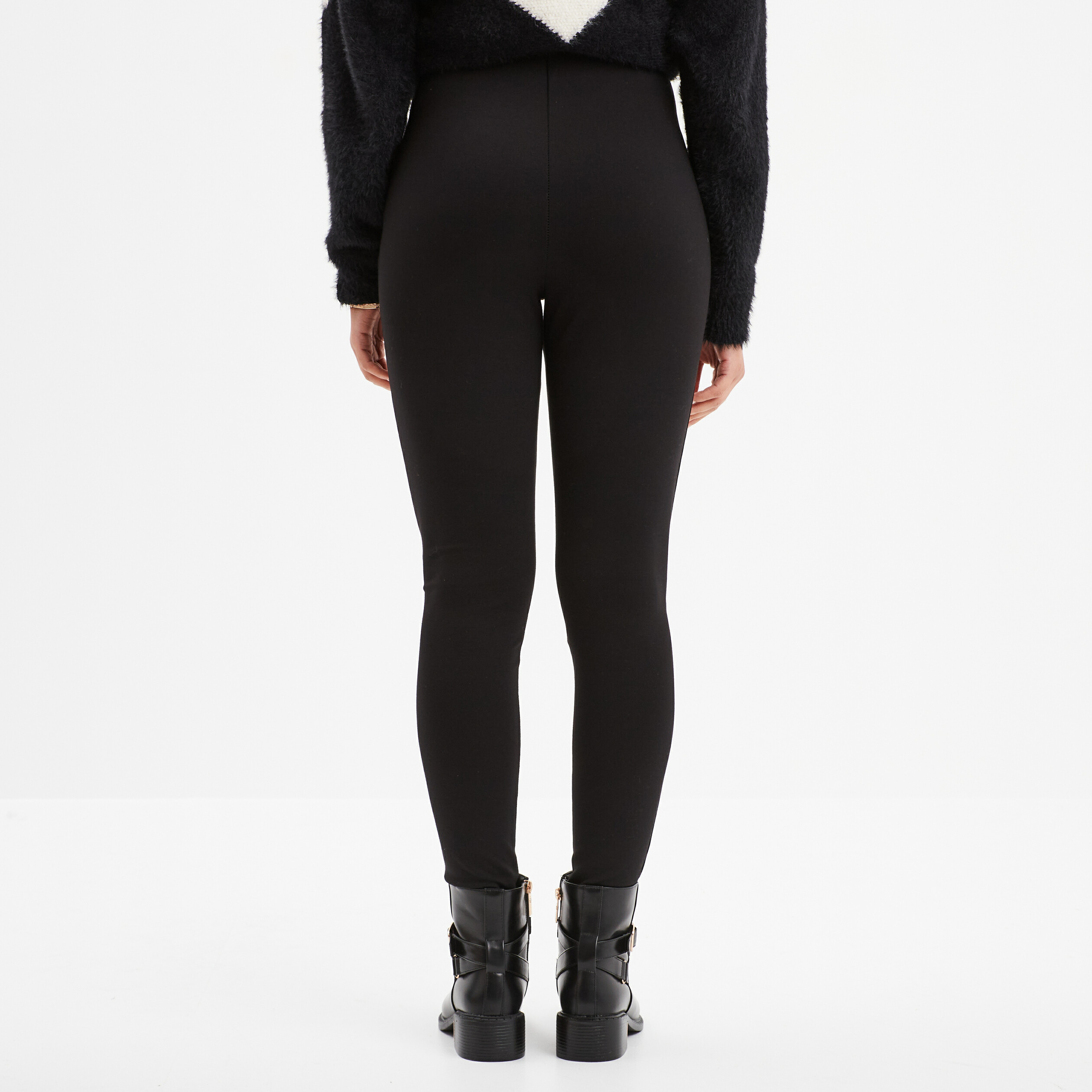 Jegging taille haute elastiquee noir femme