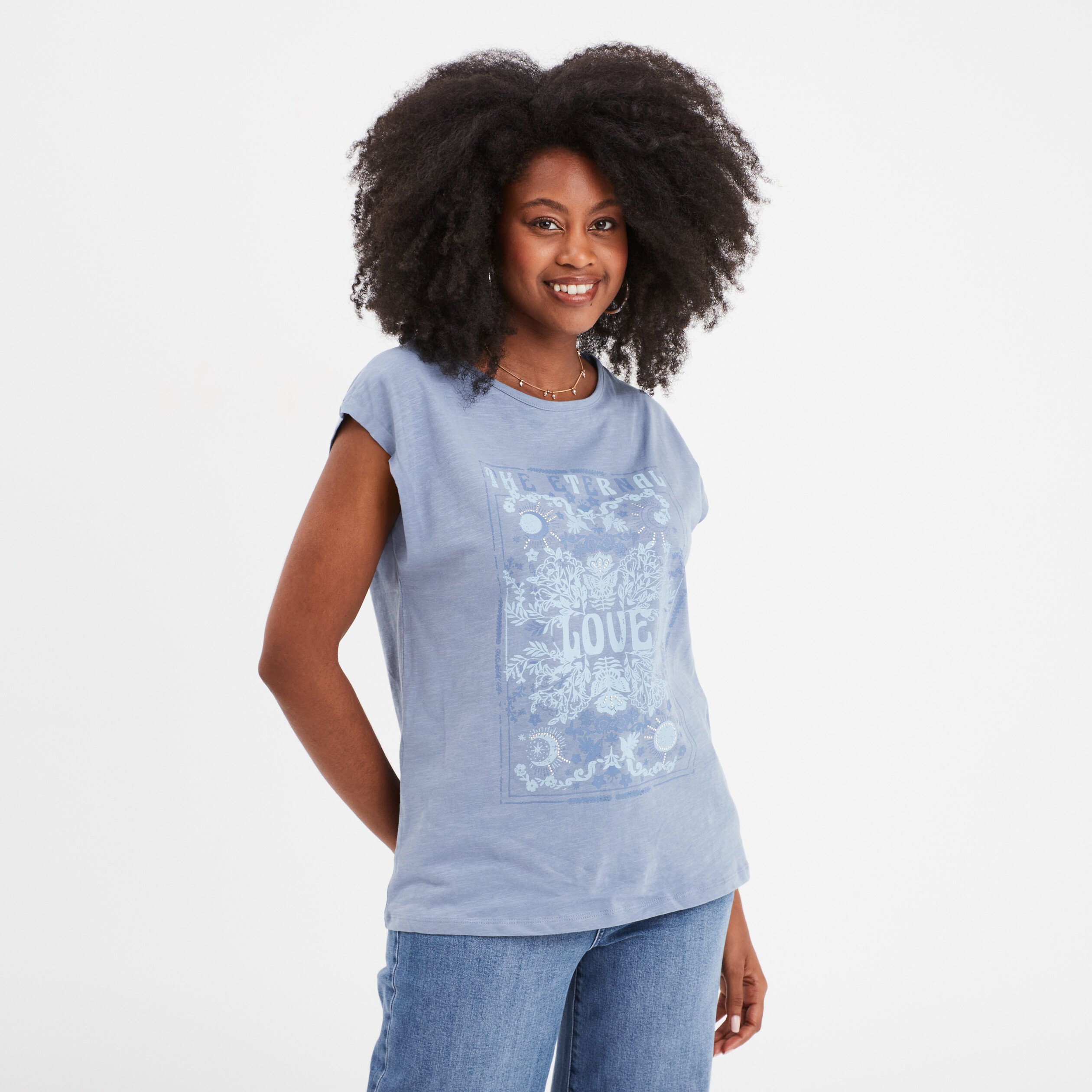 Tee shirt shops femme bleu ciel