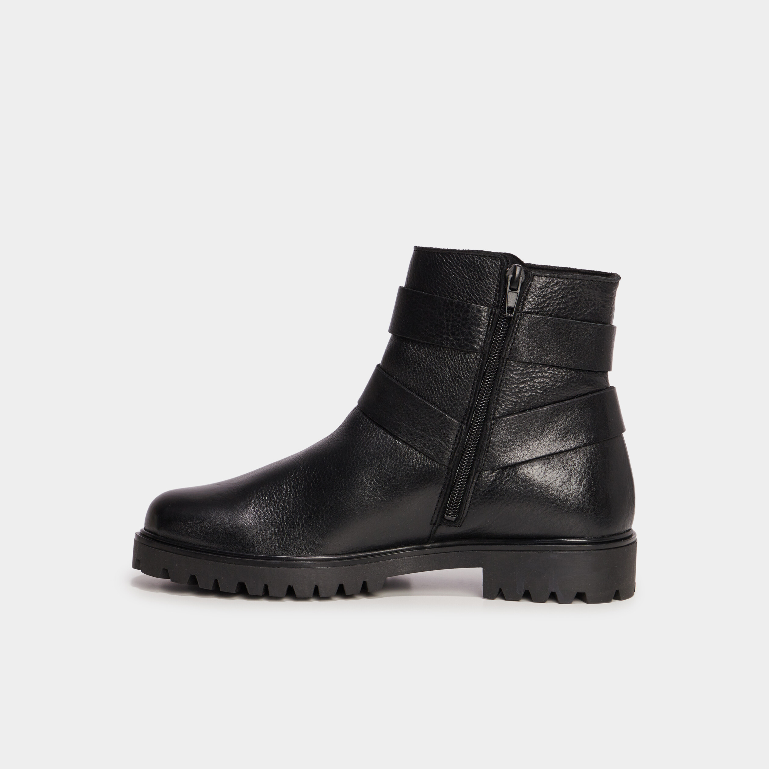 Bottines en cuir zippee Liberto noir femme