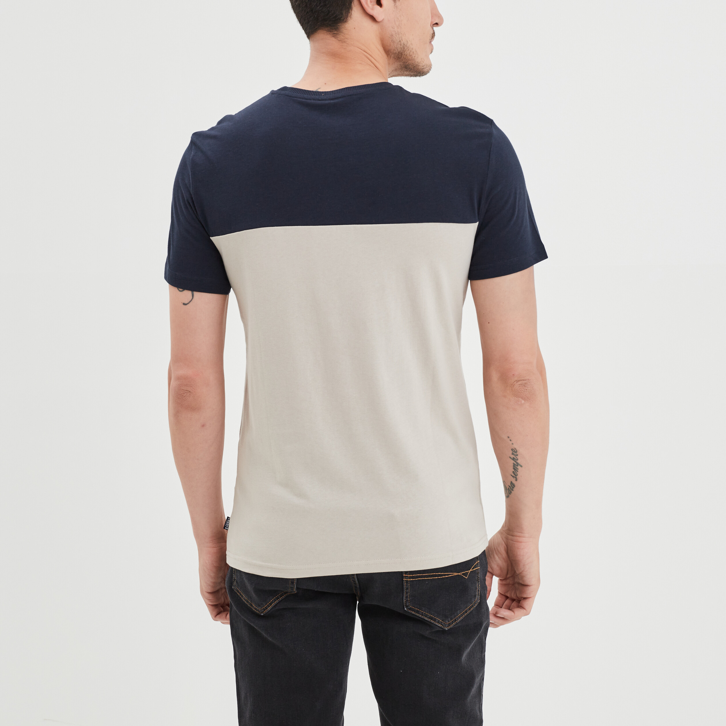 T shirt discount bleu fonce homme