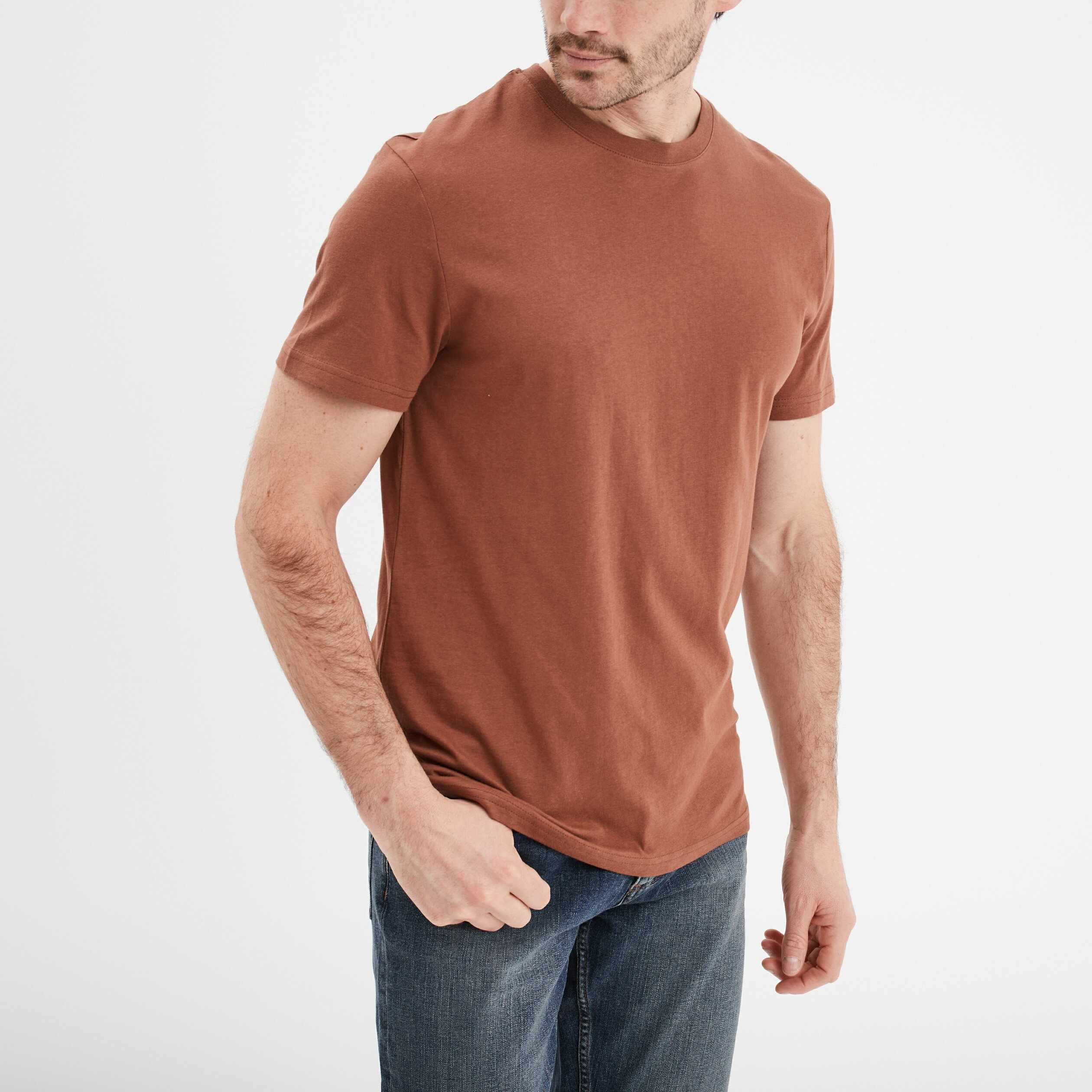 T shirt cheap marron homme